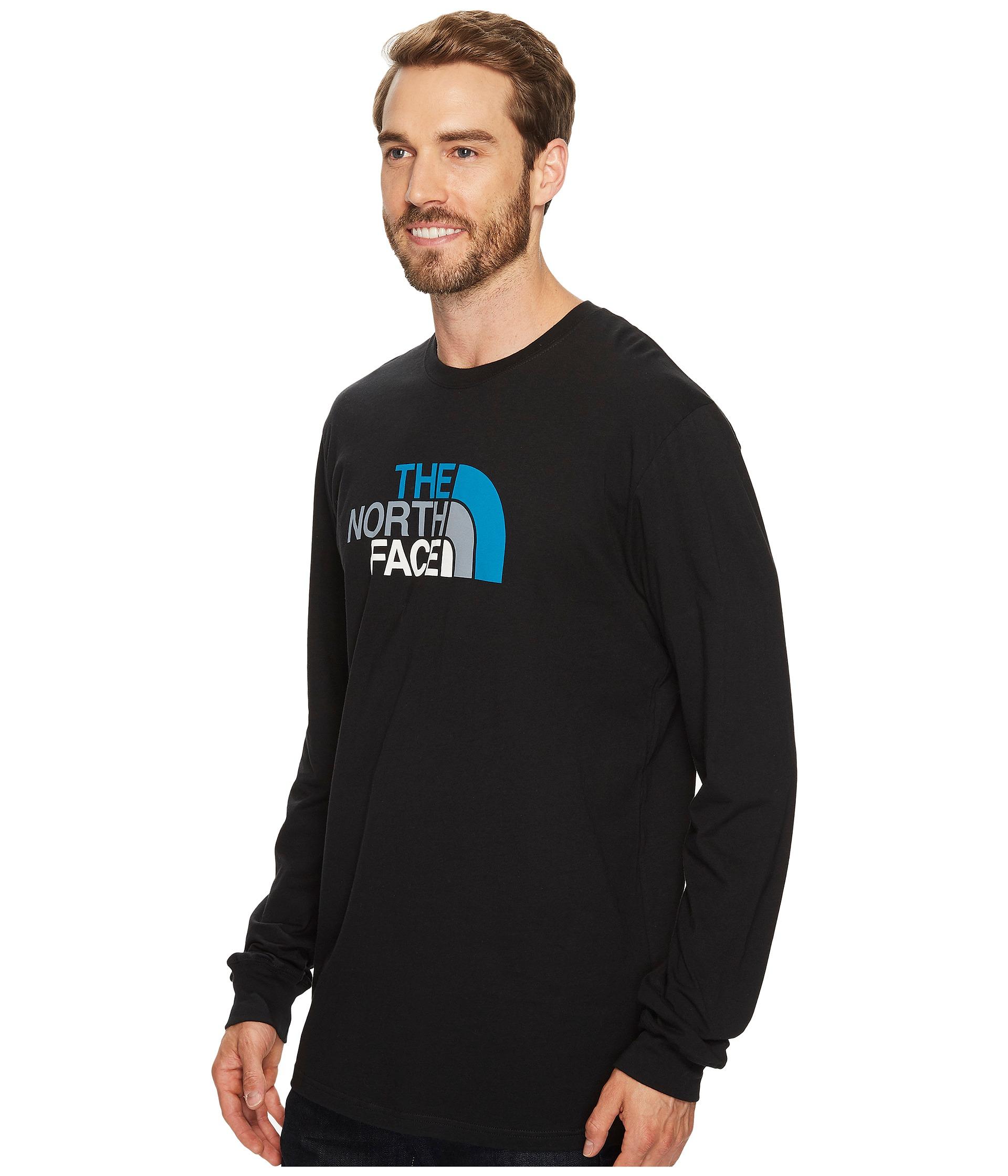 Download The North Face Cotton Long Sleeve Half Dome Tee in Black ...