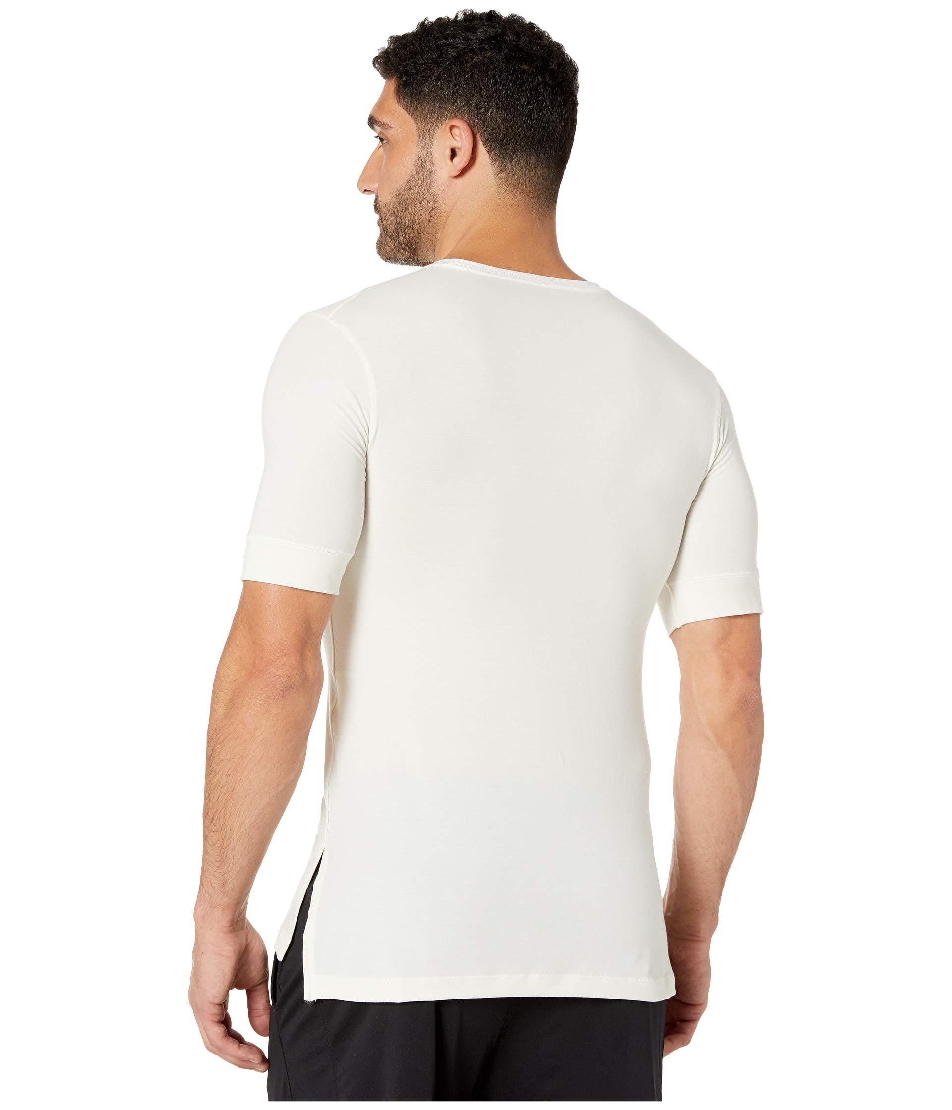 Nike Dri-fit Short-sleeve Yoga Training Top in White for Men | Lyst