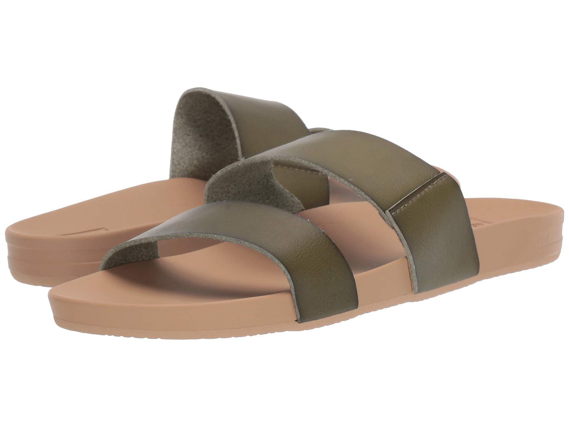 Reef Leather Cushion Bounce Vista Sandals in Olive (Green) - Save 33% - Lyst