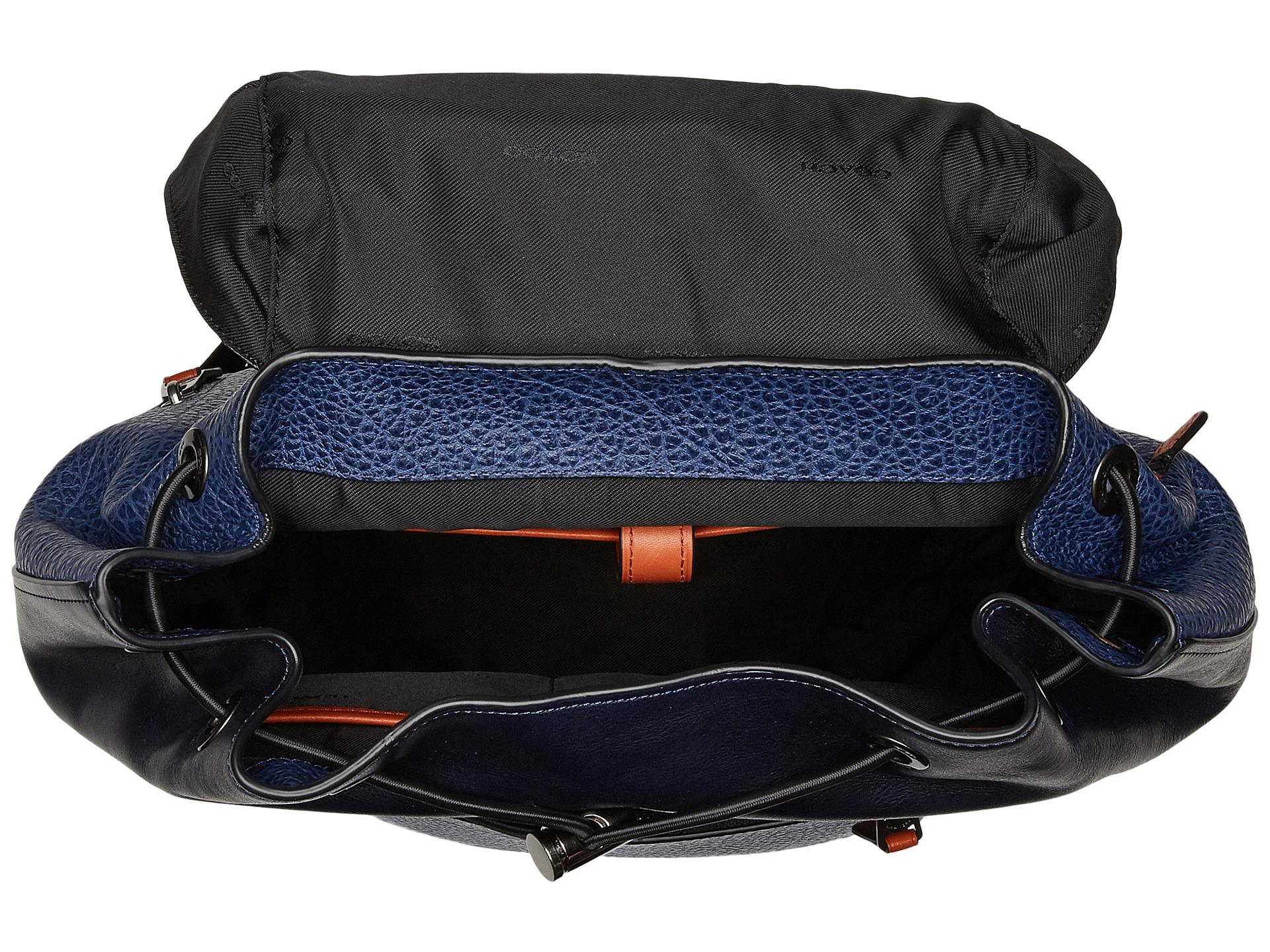 COACH Leather Manhattan Backpack in Blue for Men Lyst