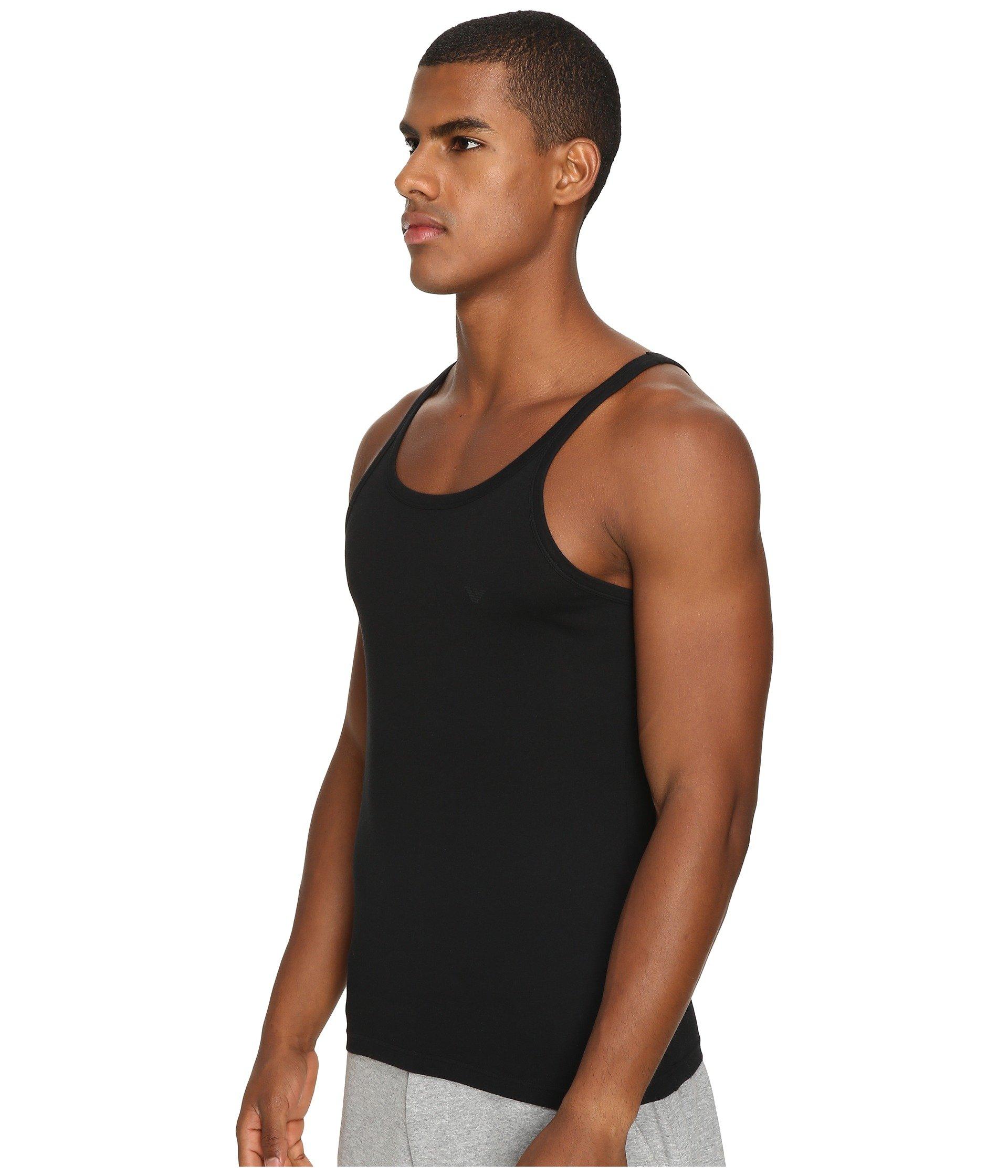 Emporio Armani Cotton 3pack Tank Top in Black/Black/Black (Black) for
