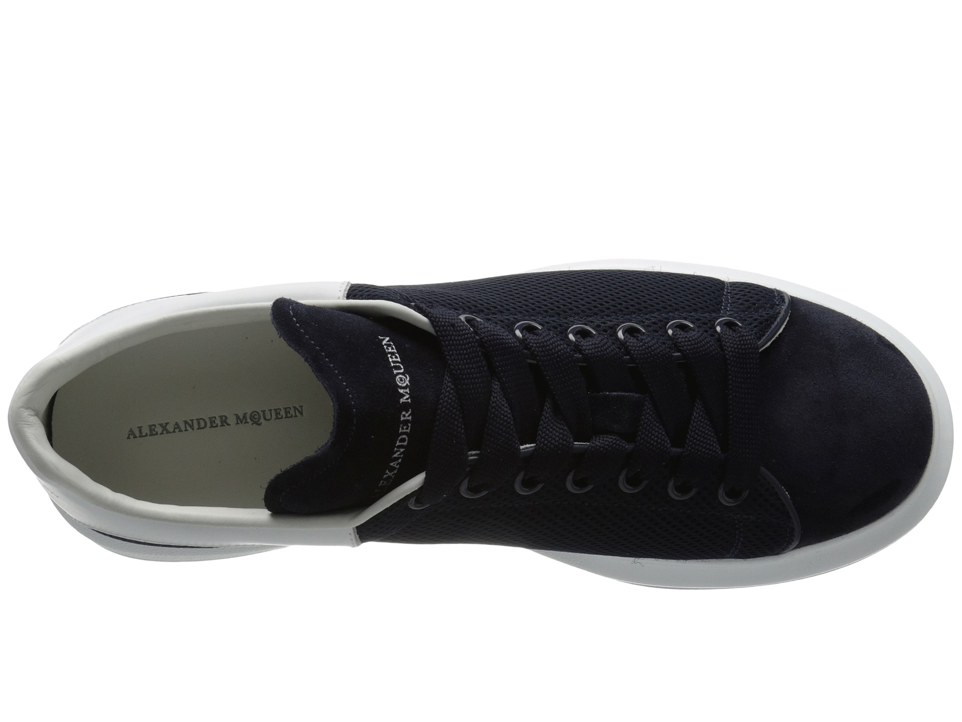 navy alexander mcqueen trainers