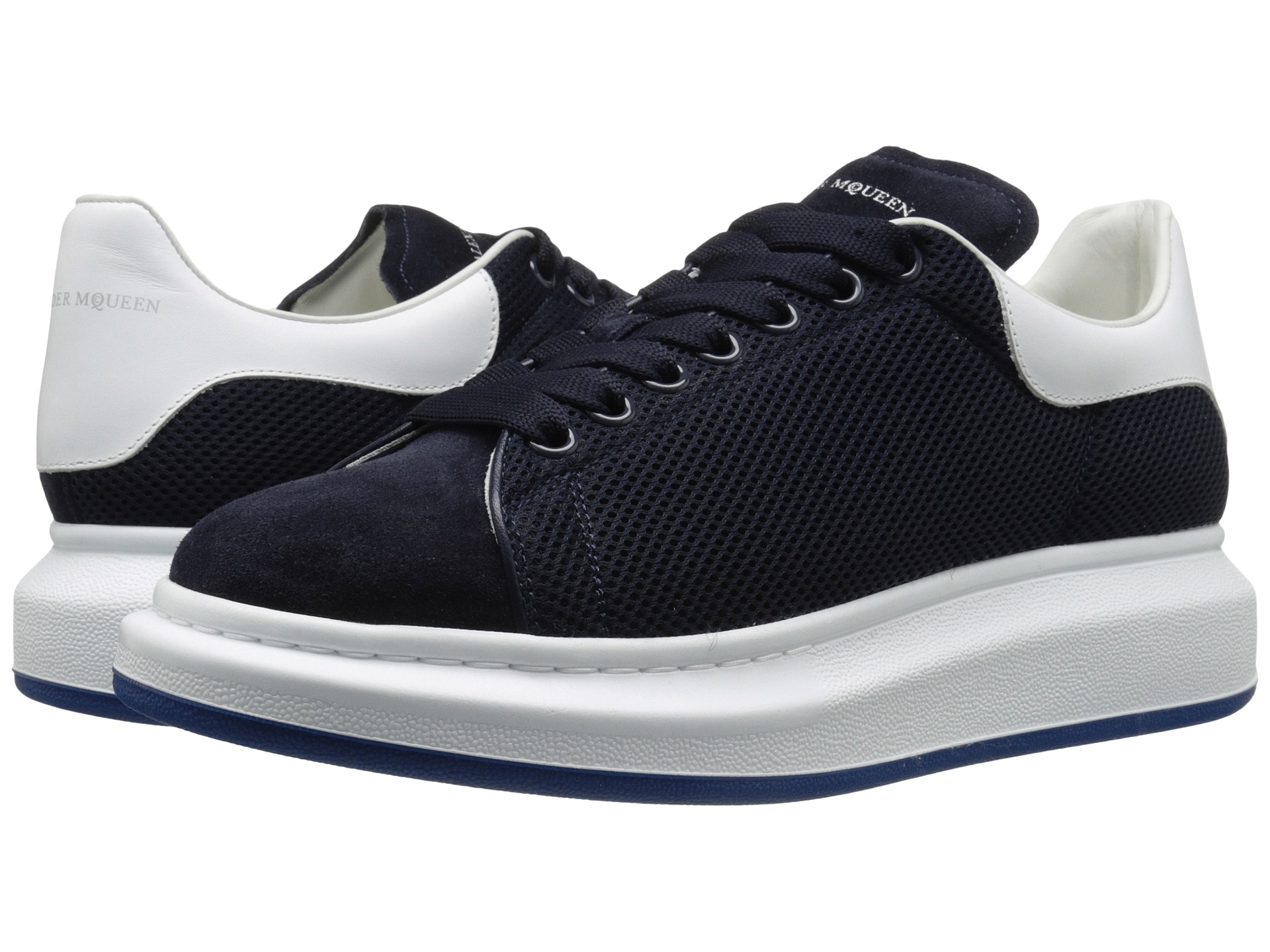 Alexander McQueen Mesh/leather Sneaker in Blue for Men | Lyst