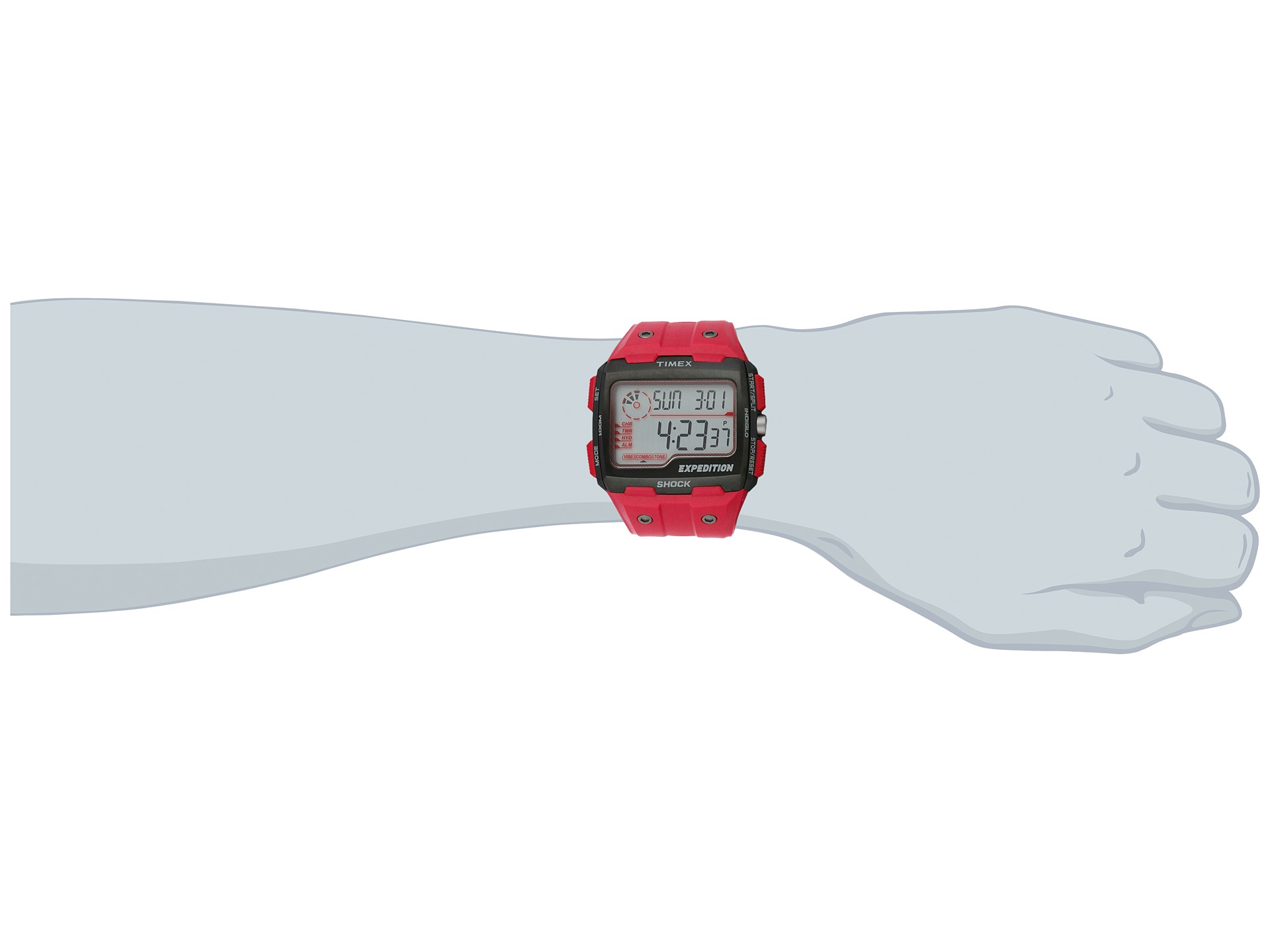 Timex Expedition Grid Shock Resin Strap in Red for Men | Lyst