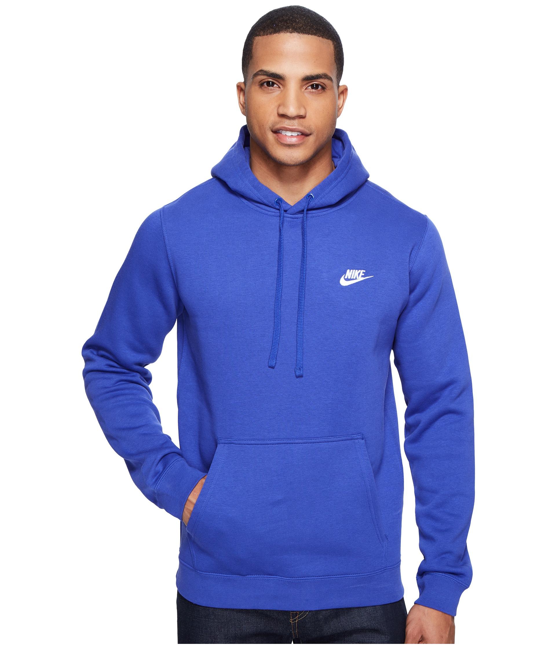 Nike Club Fleece Pullover Hoodie in Blue for Men | Lyst