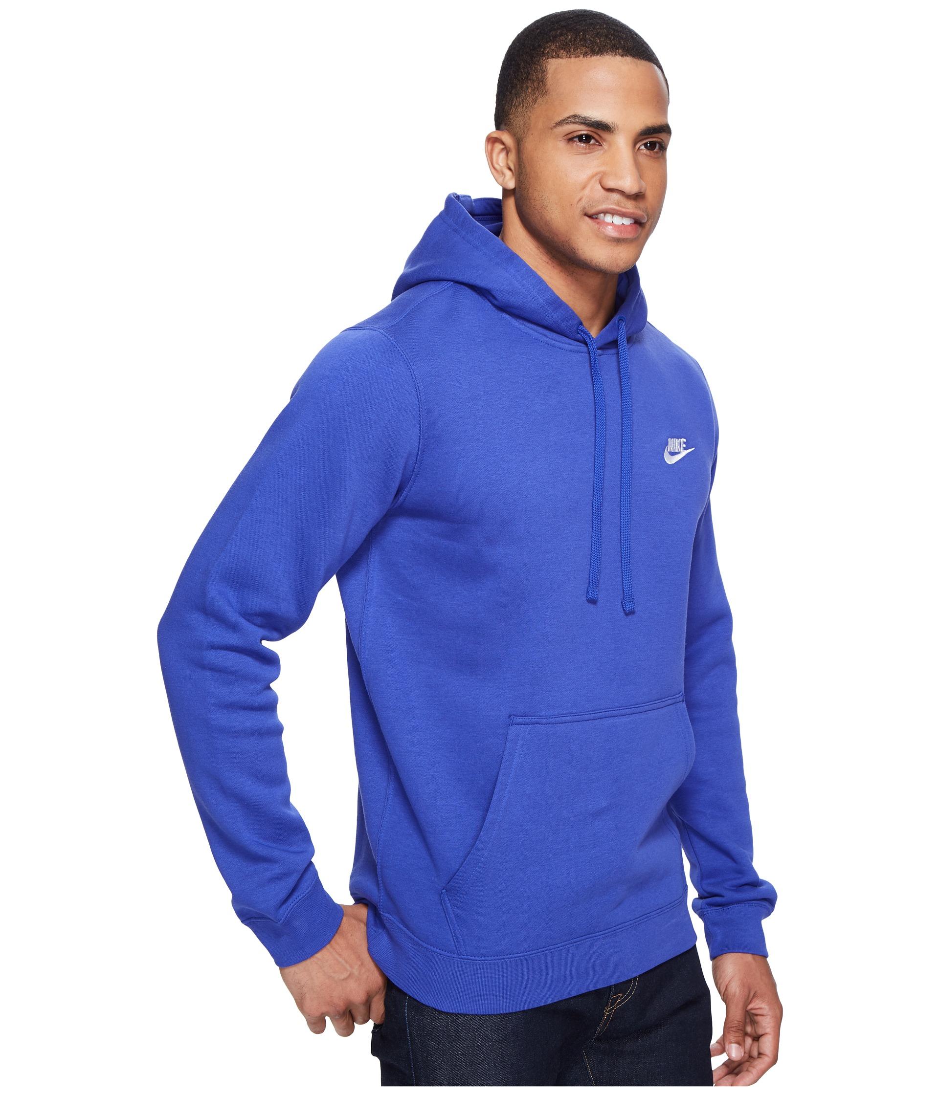 Nike Club Fleece Pullover Hoodie in Blue for Men | Lyst