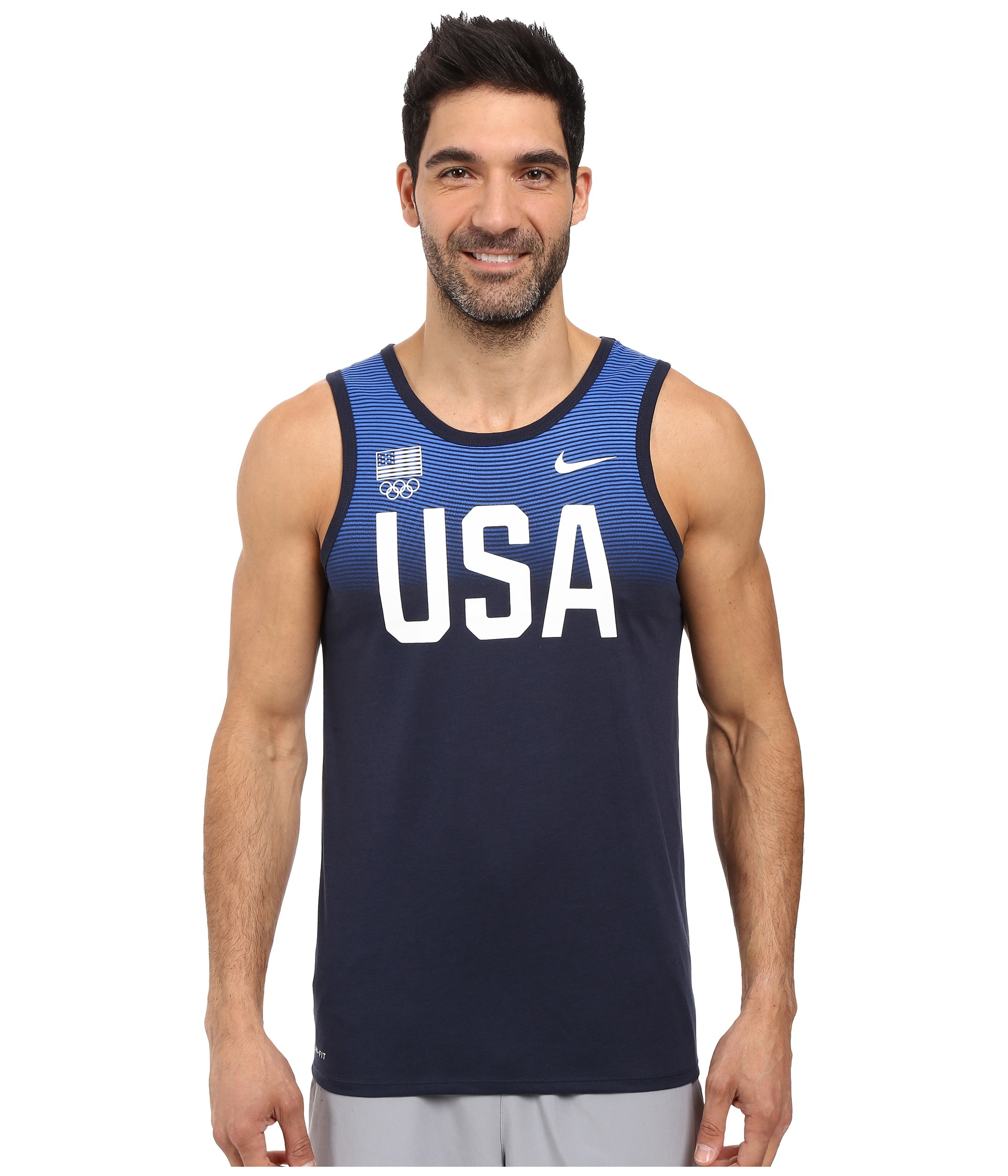 Nike Synthetic Team Usa Flowmotion Logo Tank in Blue for Men | Lyst