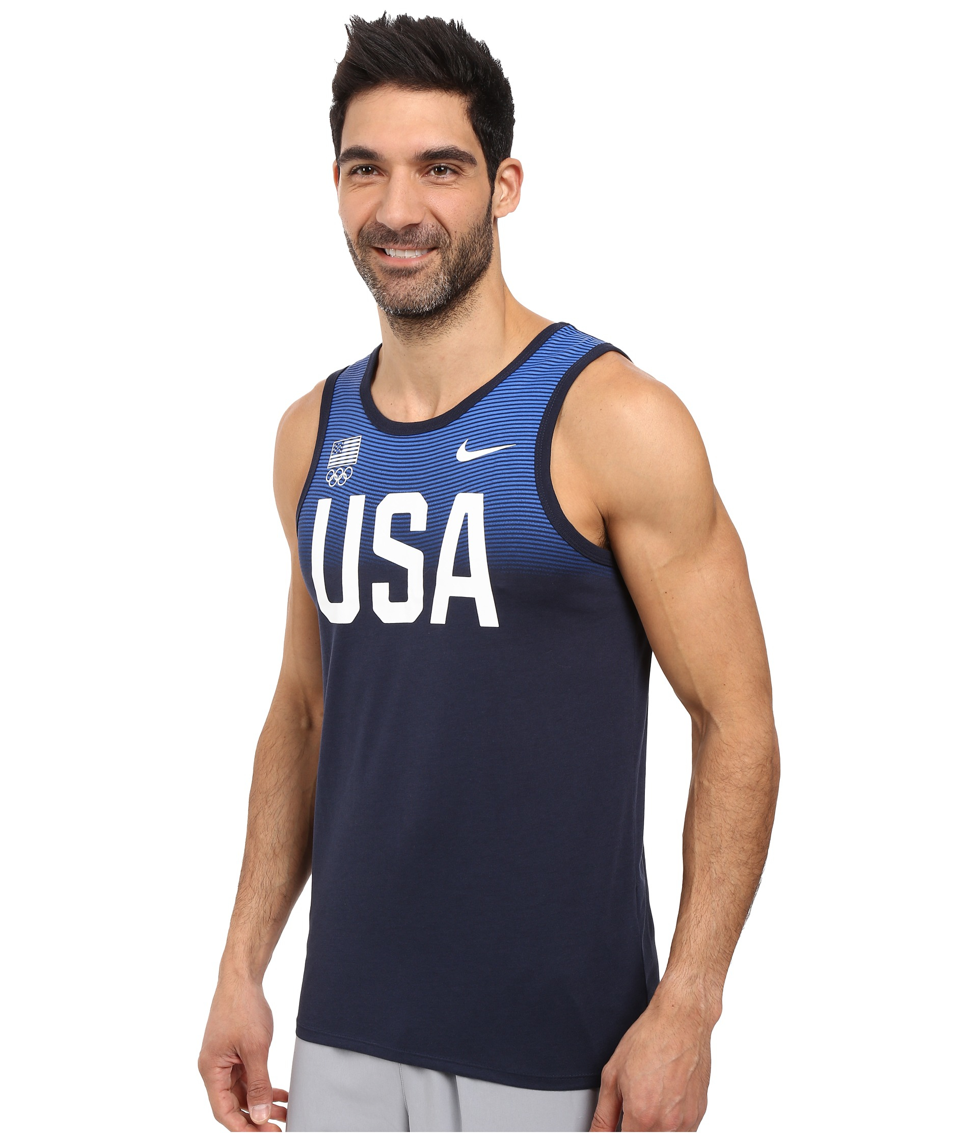 Nike Synthetic Team Usa Flowmotion Logo Tank in Blue for Men | Lyst
