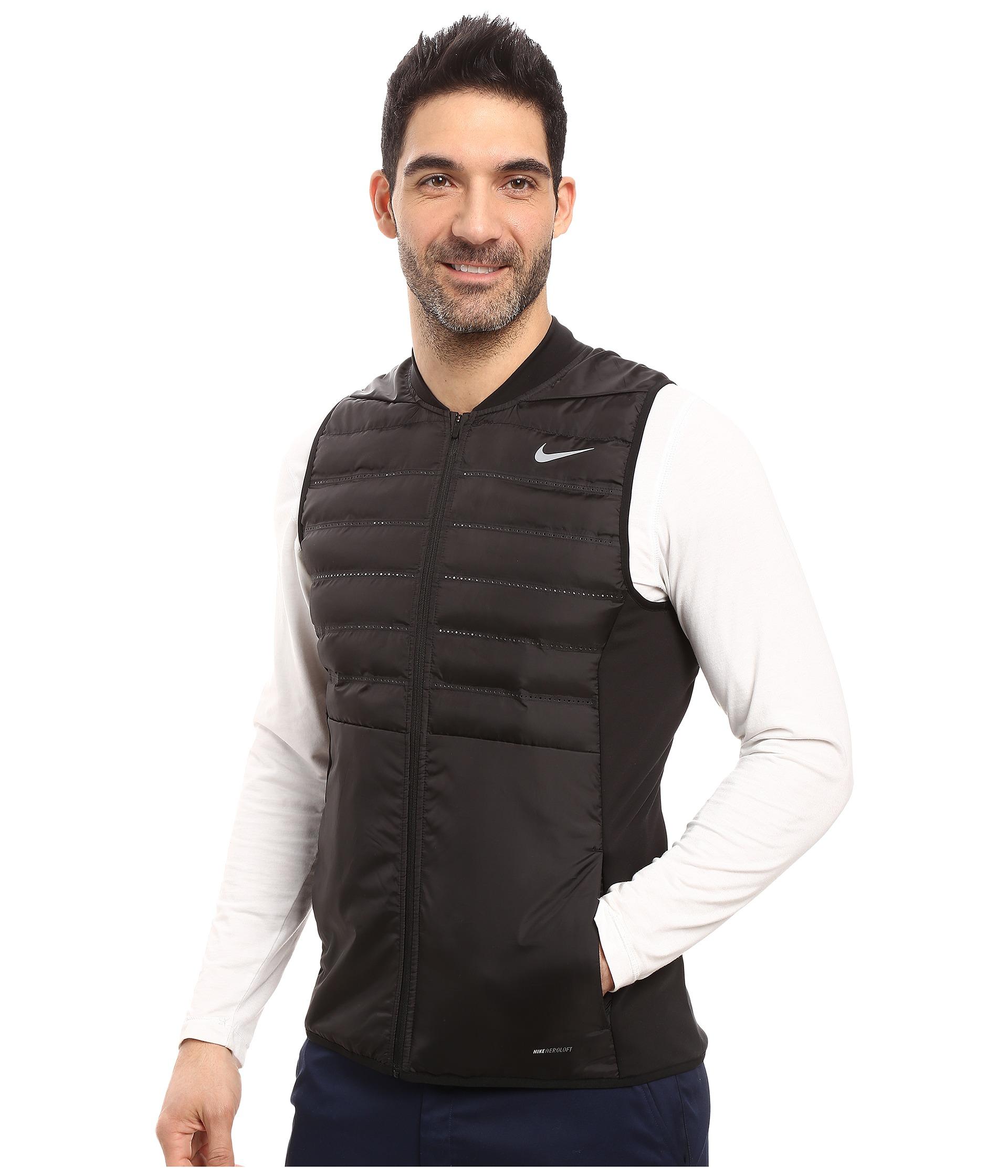 Download Nike Synthetic Aeroloft Vest in Black for Men - Lyst