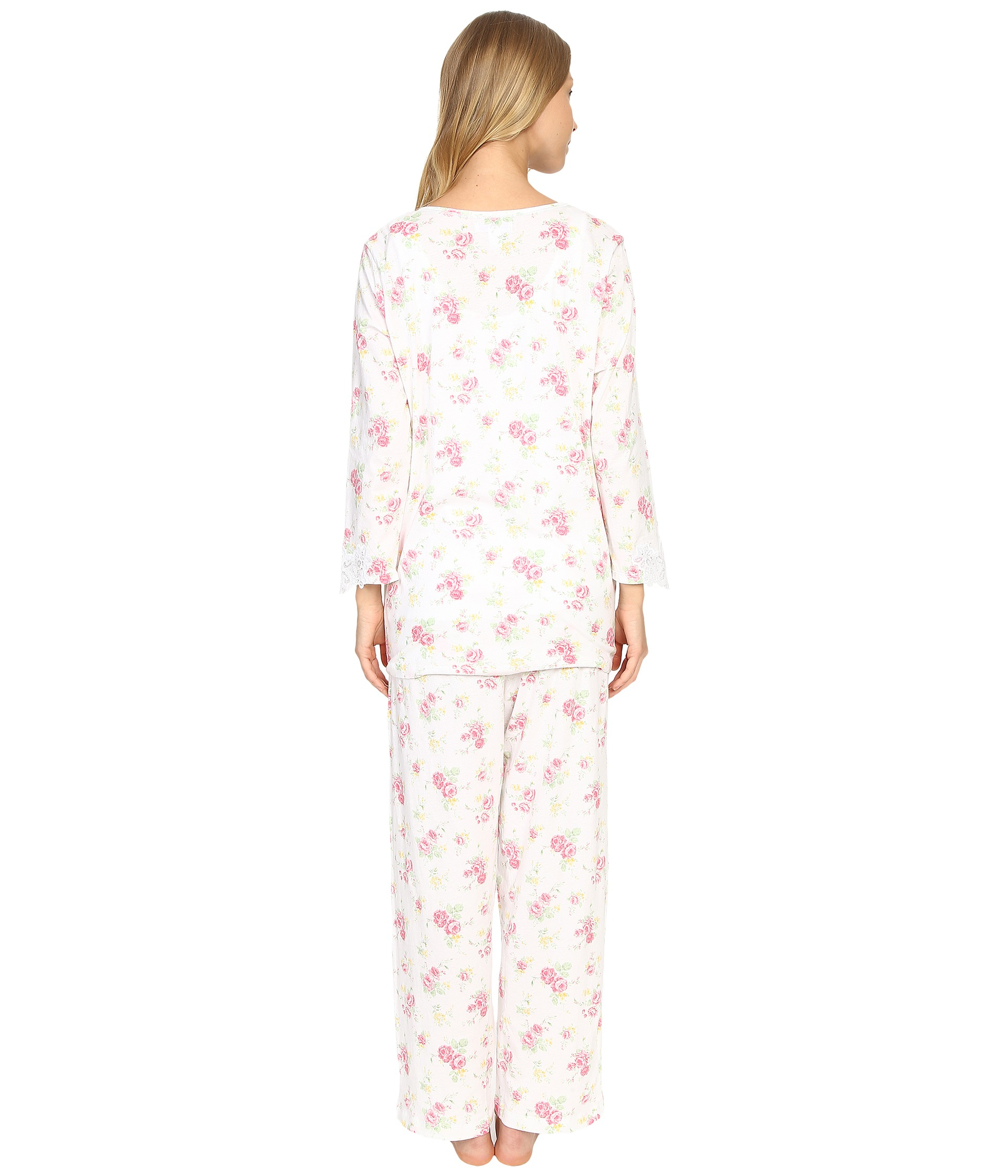 Carole Hochman Cotton Three-piece Capris Pajama Set in White - Lyst
