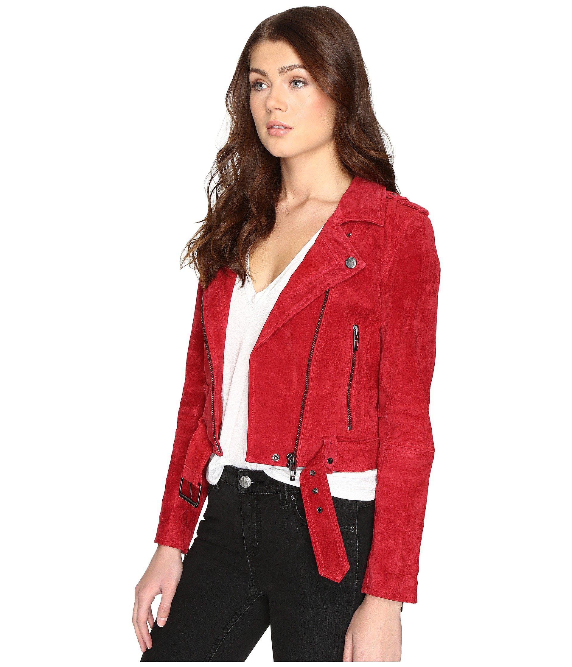 red suede moto jacket