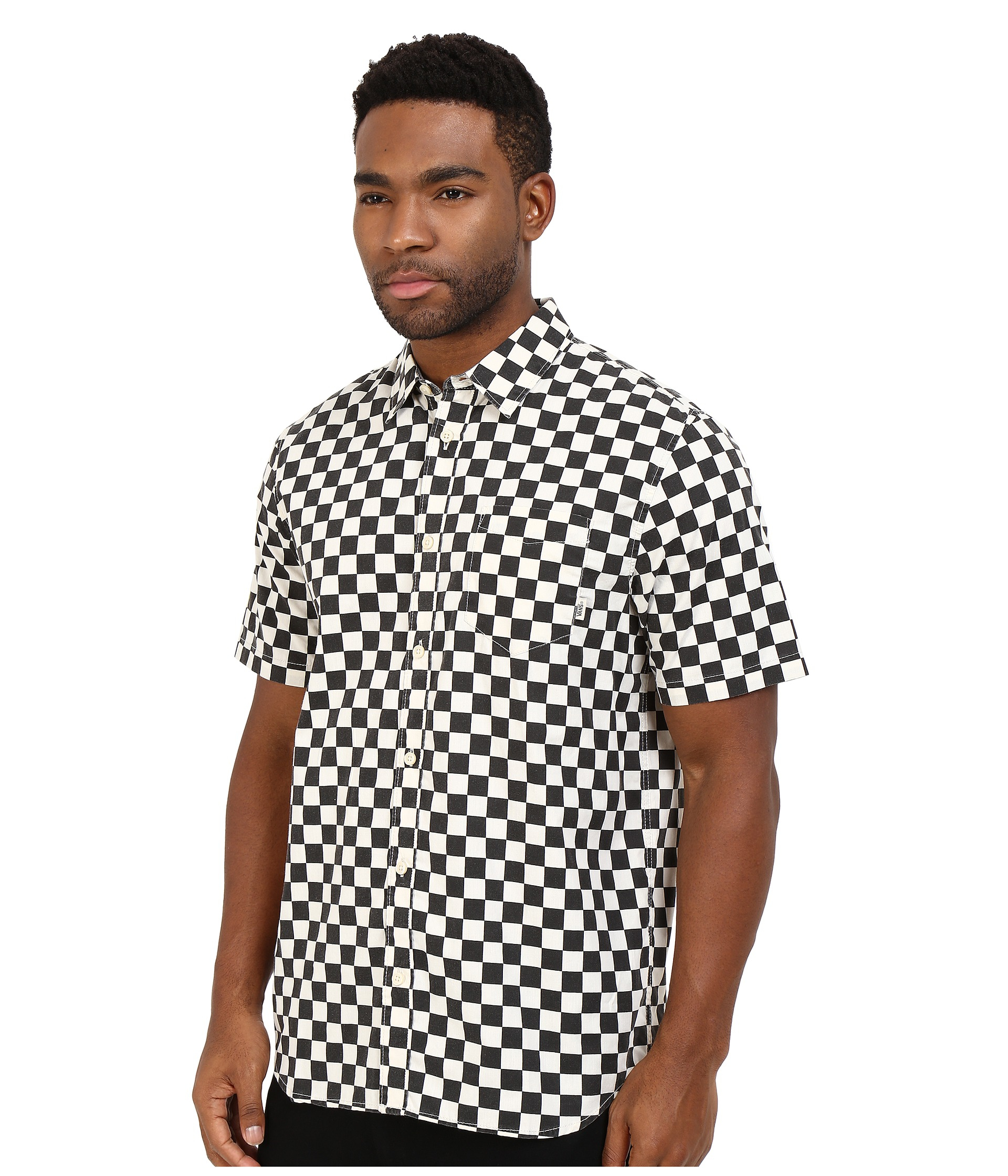 vans checkerboard button up shirt
