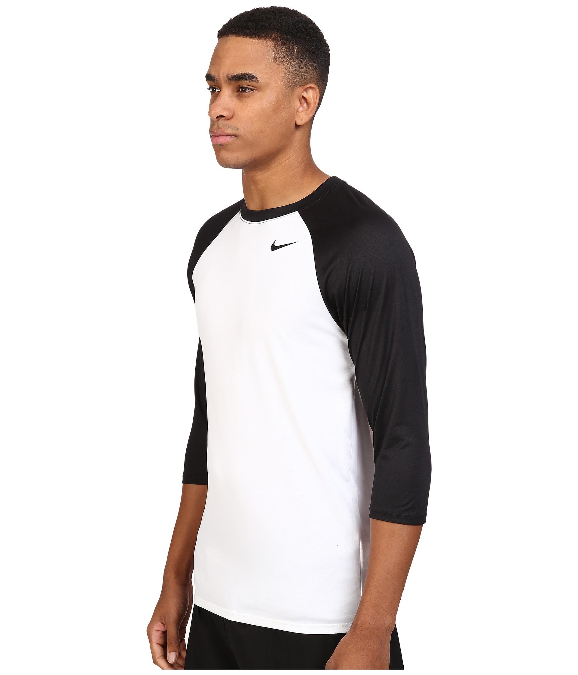 Nike Synthetic Legend 3/4 Raglan Tee in White/Black/Black (Black) for Men |  Lyst