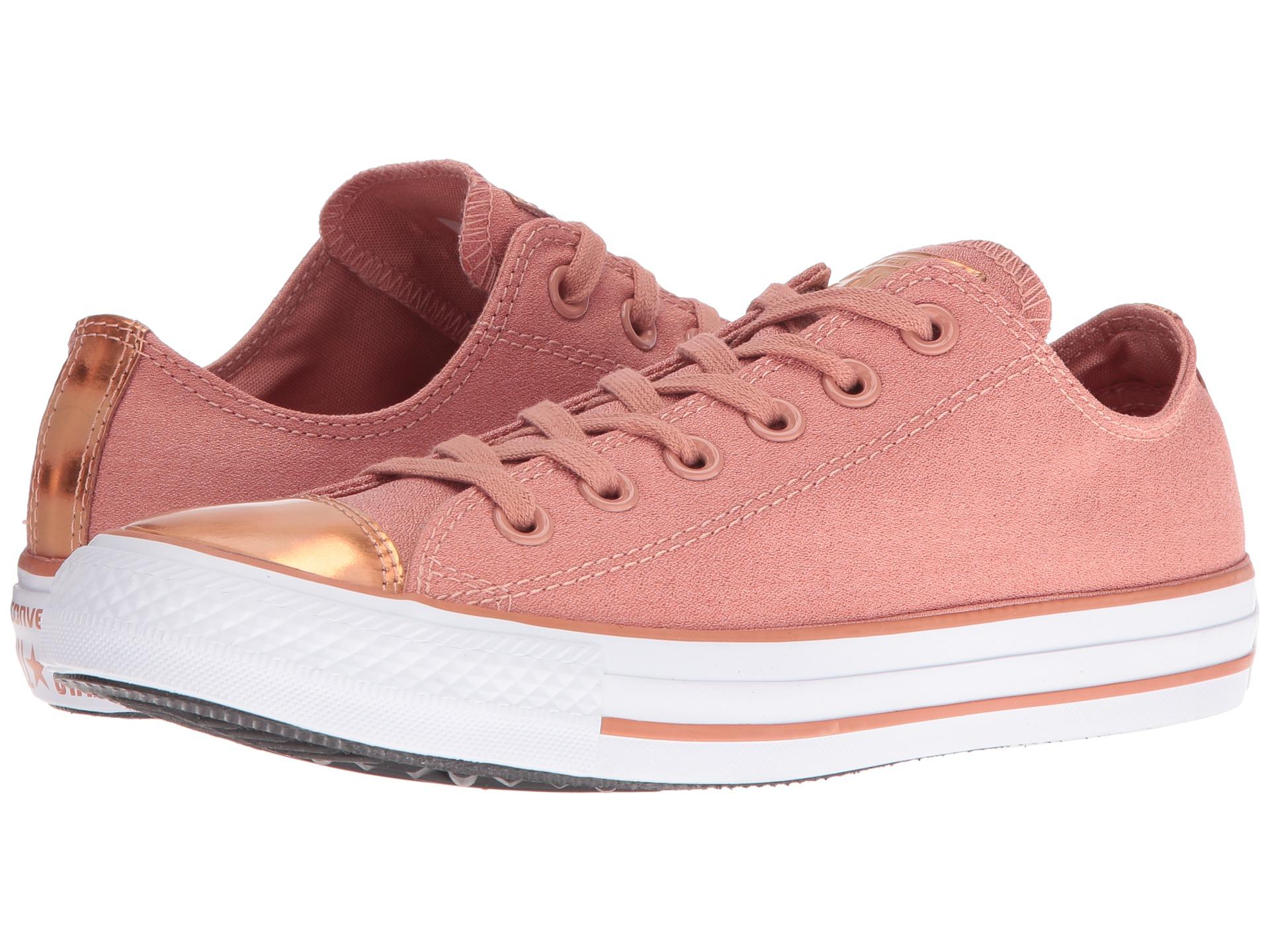 converse chuck taylor trainers in pink blush with metallic toe cap