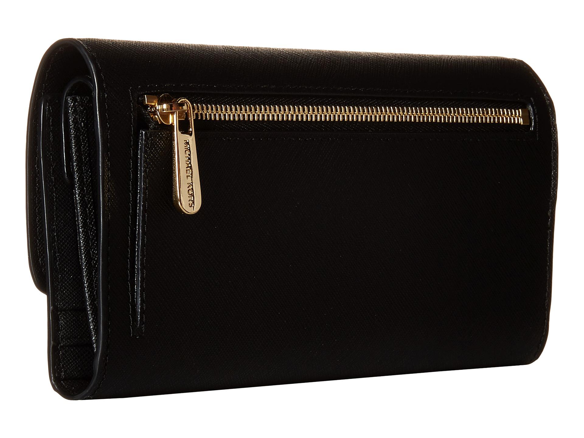 MICHAEL Michael Kors Ava Large Trifold Wallet in Black - Lyst