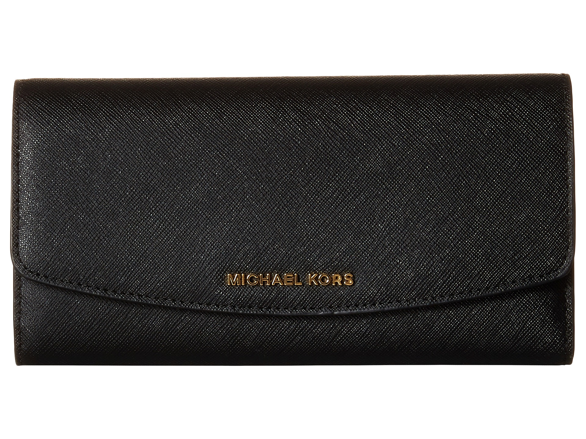 MICHAEL Michael Kors Ava Large Trifold Wallet in Black - Lyst