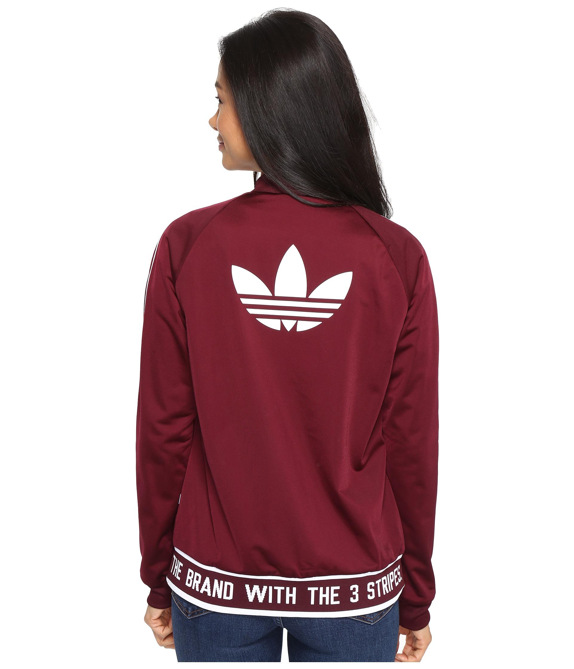 adidas Originals Synthetic Supergirl Track Jacket in Maroon/White (Red) |  Lyst