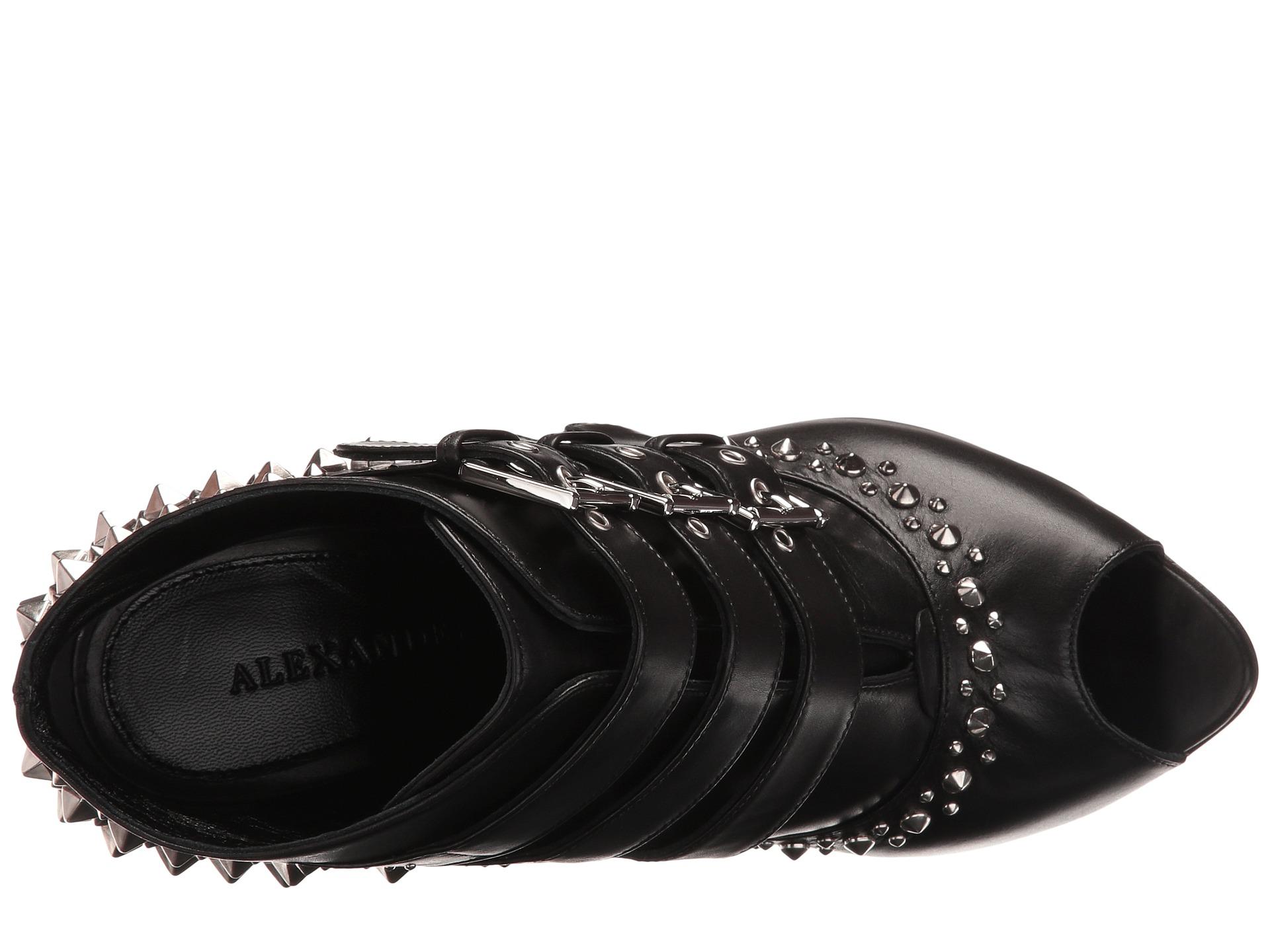 Alexander McQueen Leather Sandal Pelle S.cuoio in Black - Lyst