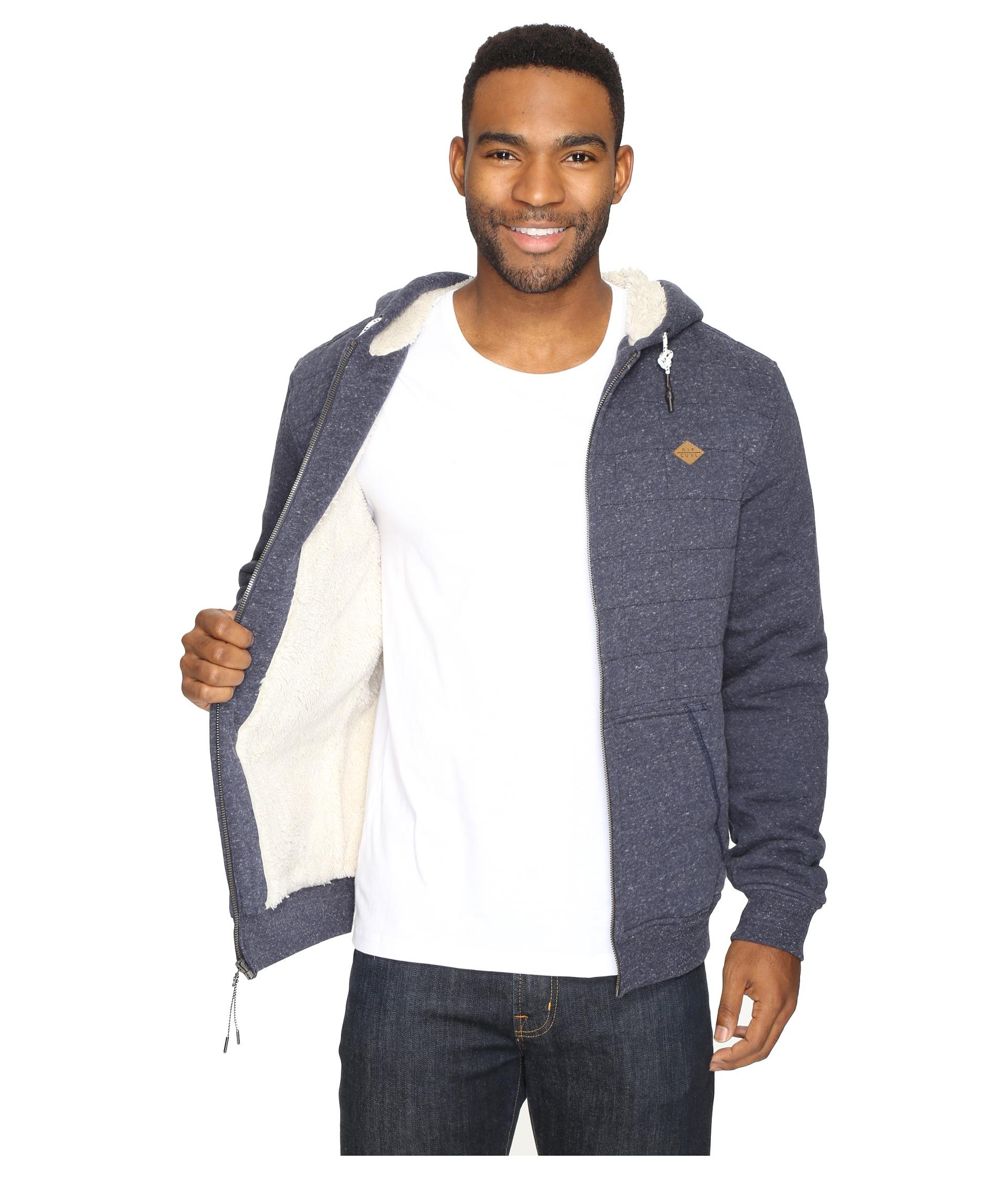 Rip Curl Surf Check Sherpa Fleece in Navy (Blue) for Men - Lyst
