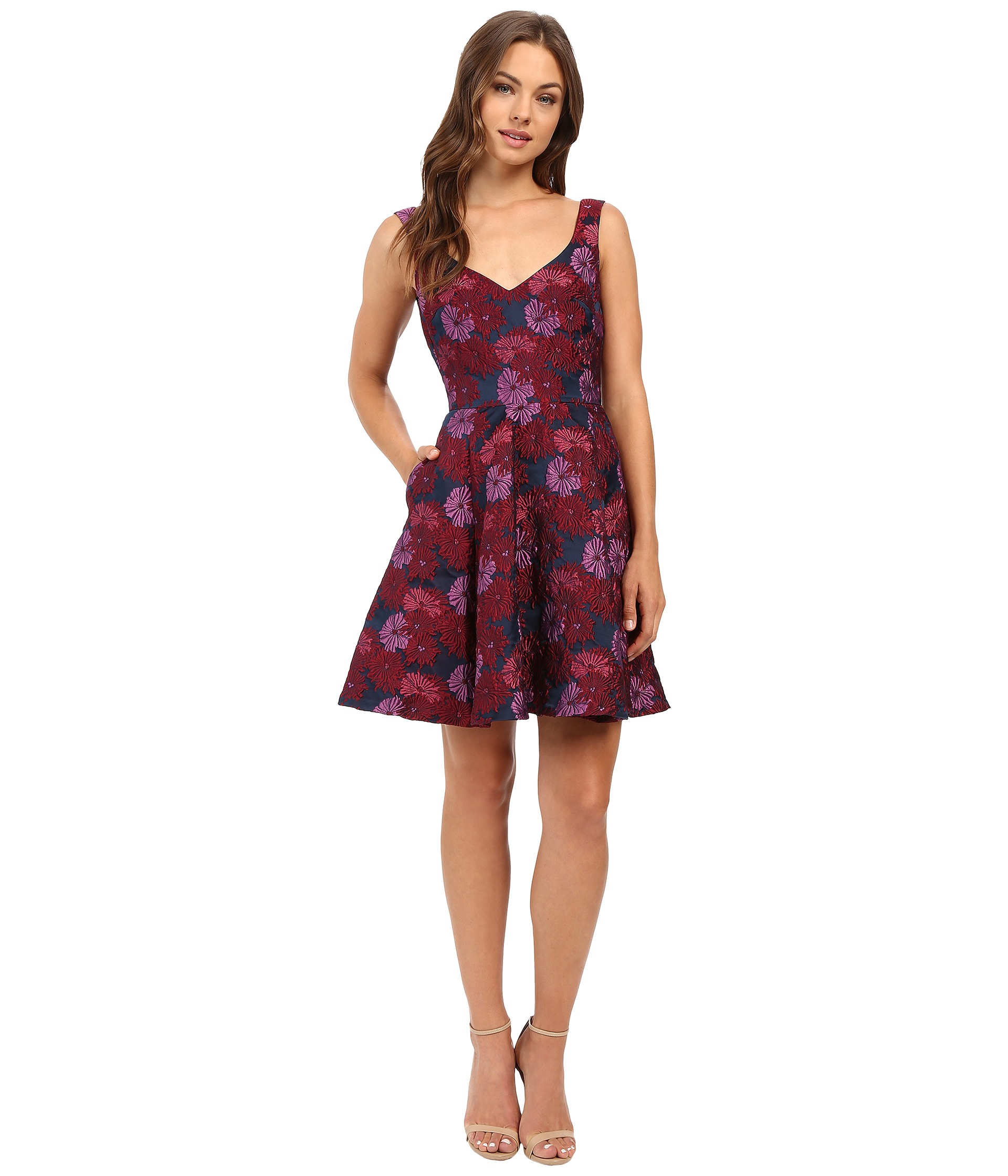 Nicole Miller Wildflowers Jacquard Fit And Flare Dress | Lyst