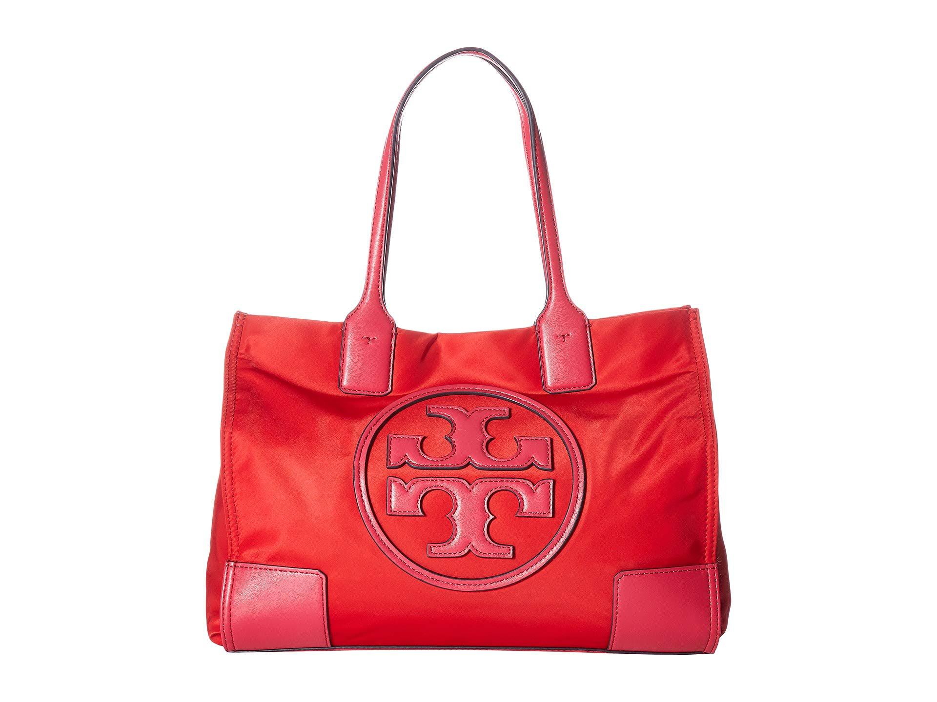 tory burch red ella tote