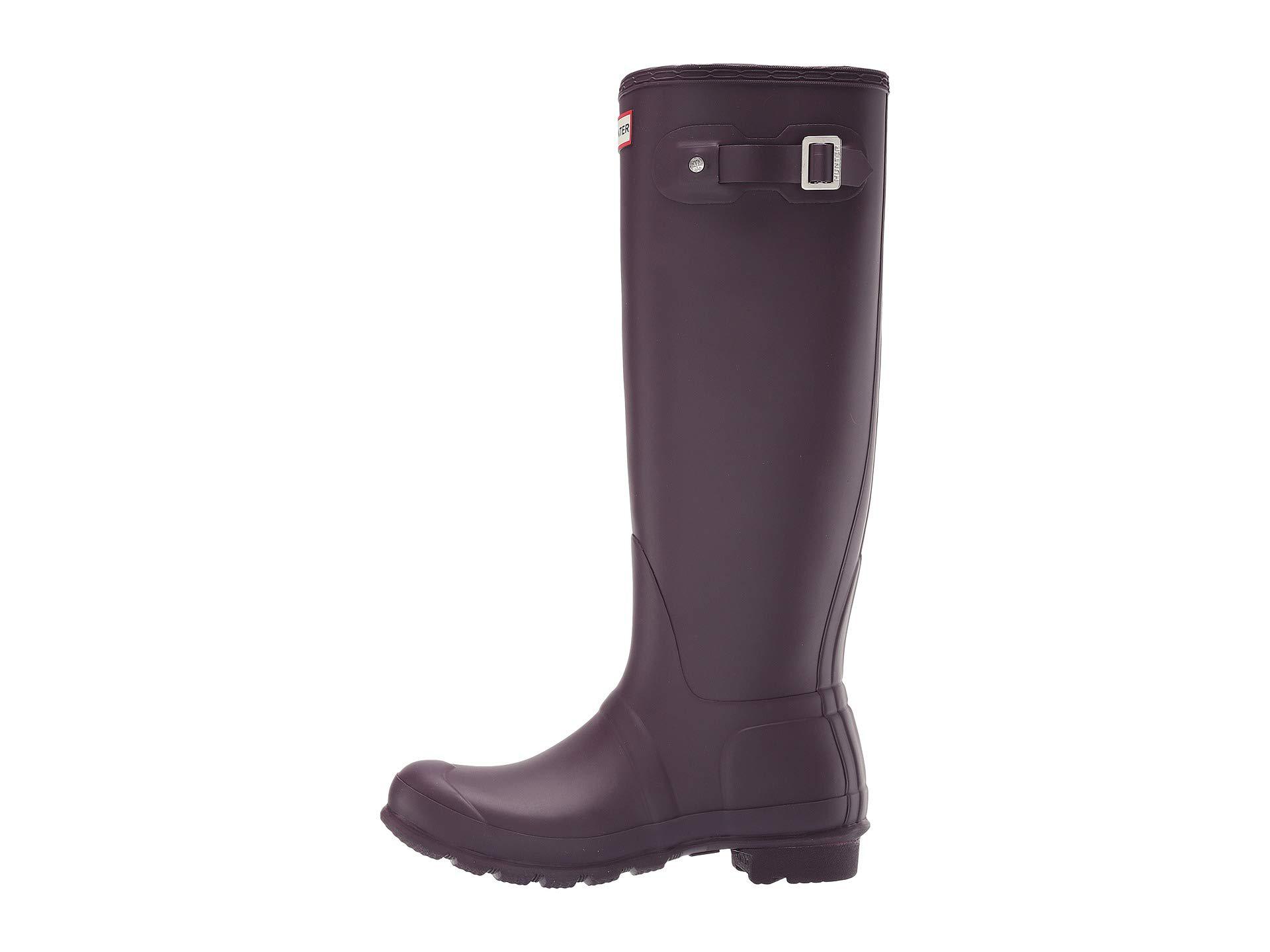 hunter rain boots black grape
