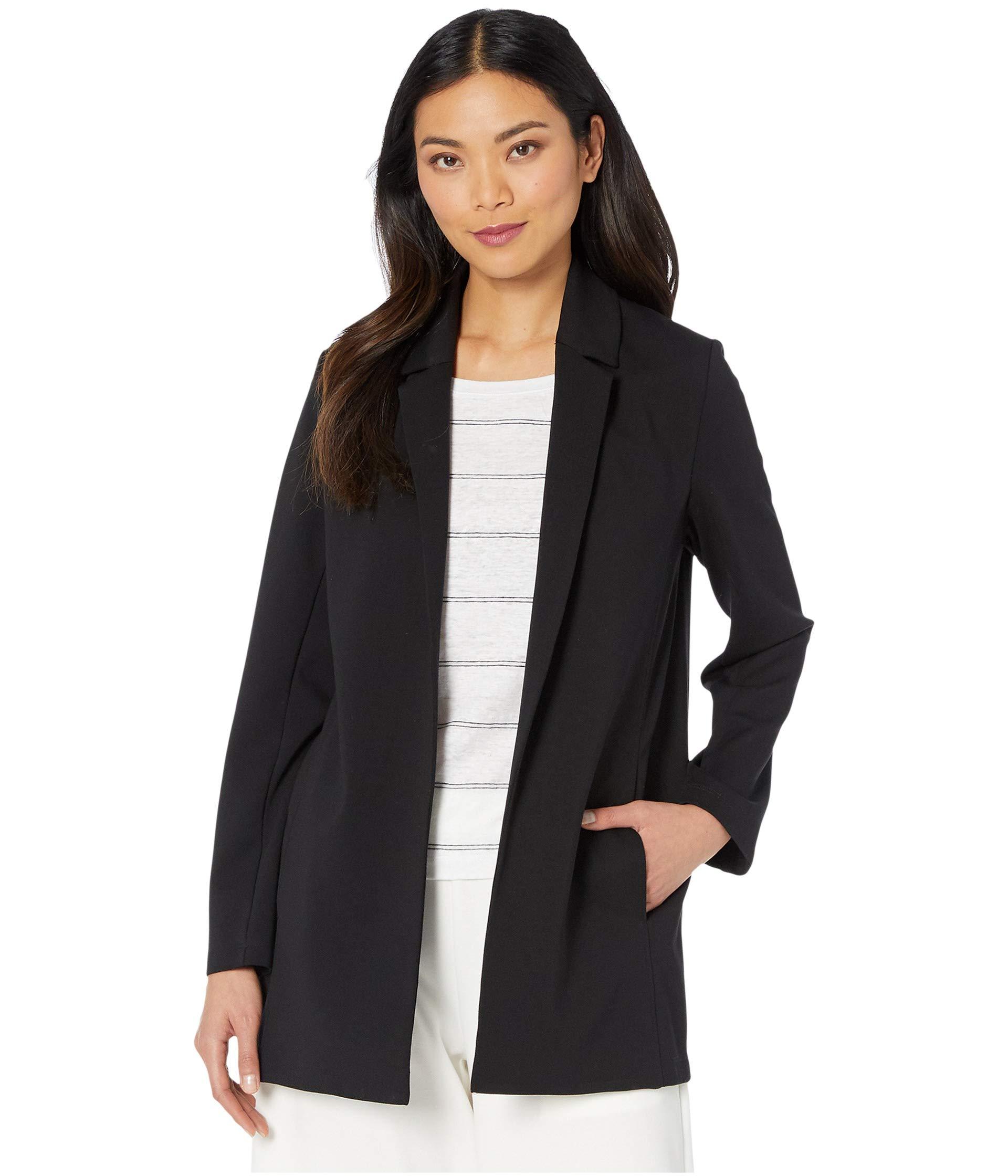 Eileen Fisher Synthetic Notch Collar Jacket in Black - Lyst
