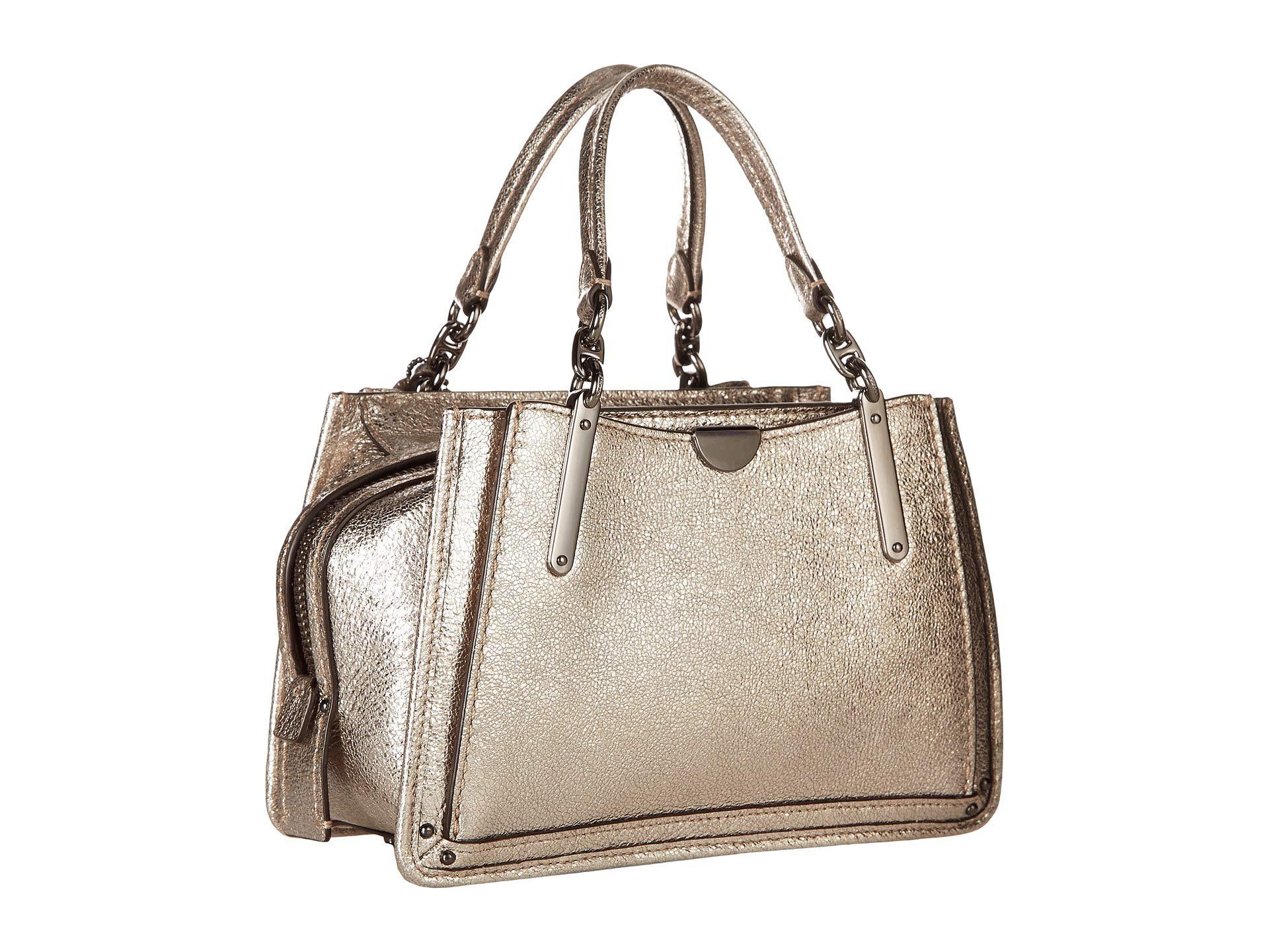 coach metallic leather dreamer 21 satchel