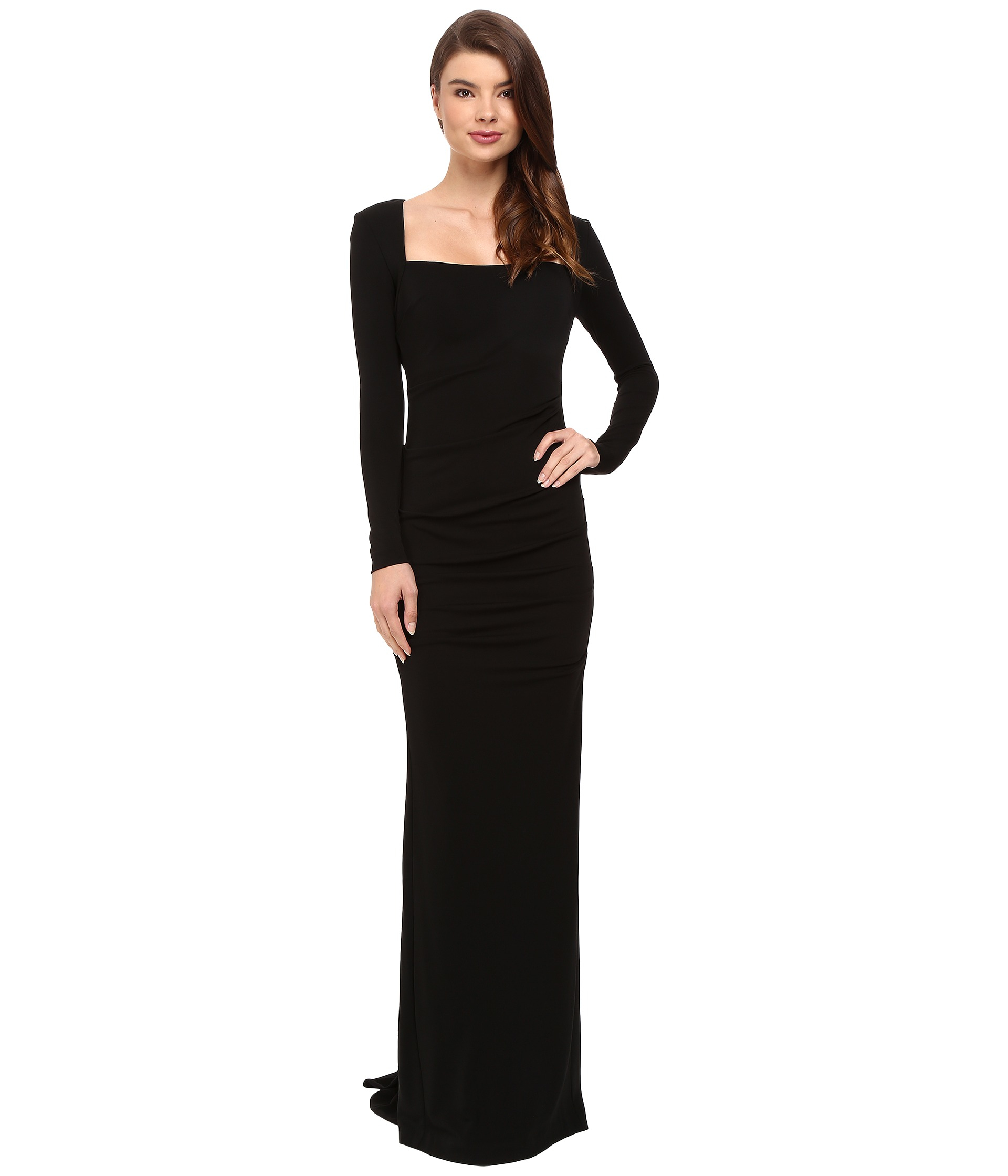 nicole miller long black dress