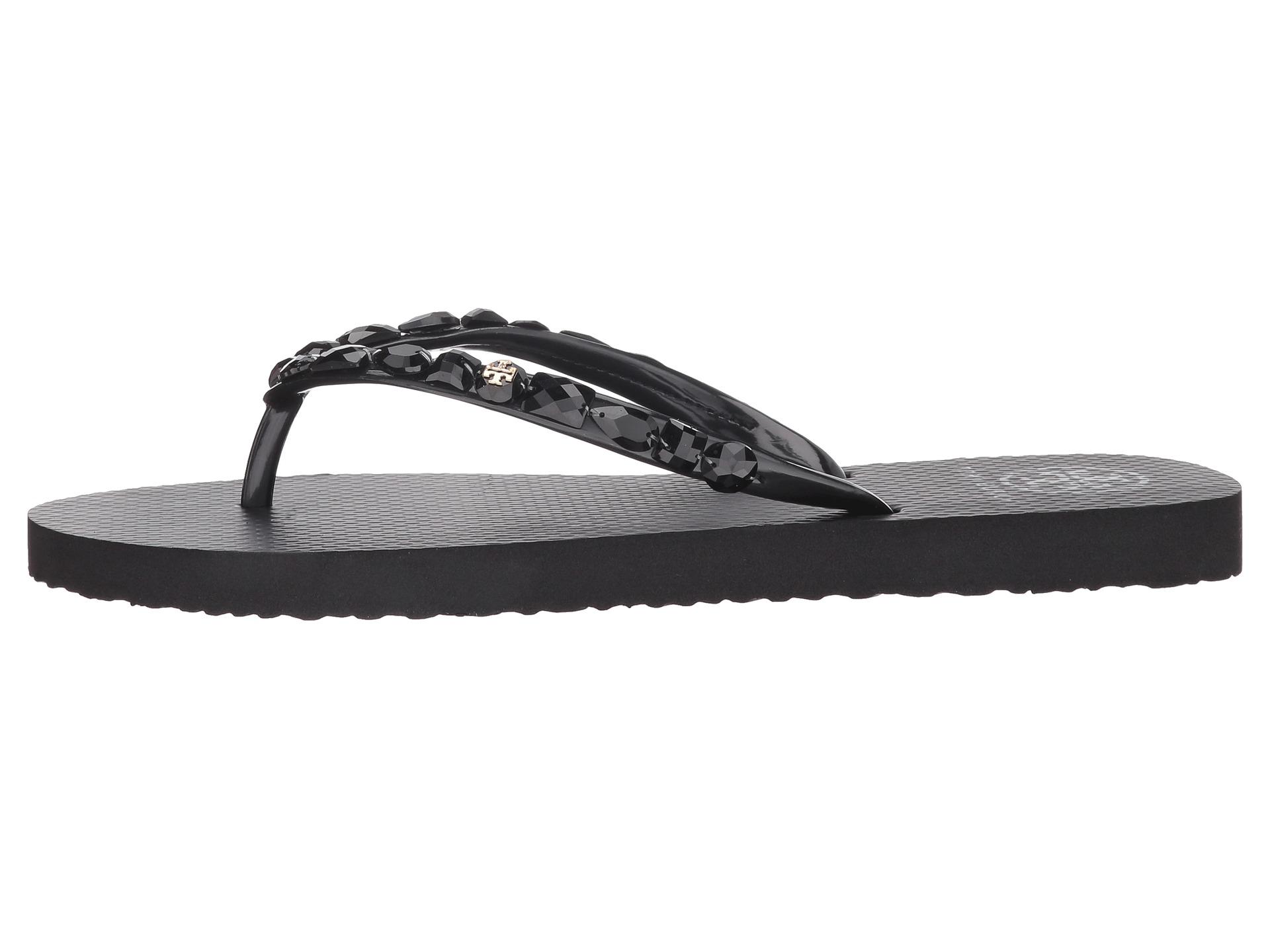tory burch black jelly flip flops