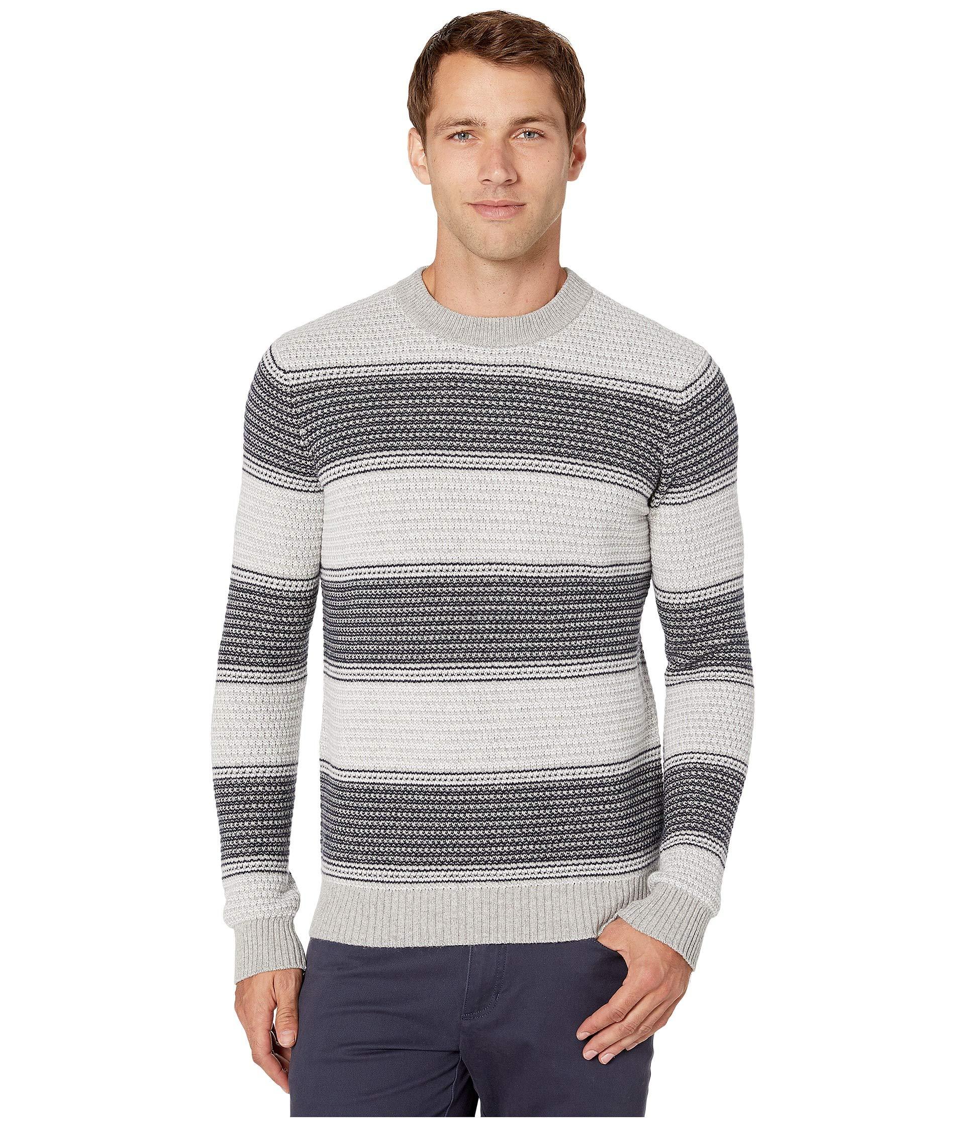 Michael Kors Wool Rack Stripe Crew Sweater in Gray for Men - Lyst