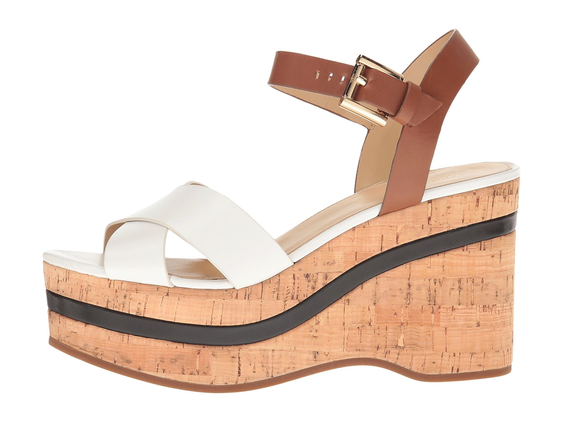 MICHAEL Michael Kors Leather Chandler Wedge in Brown - Lyst
