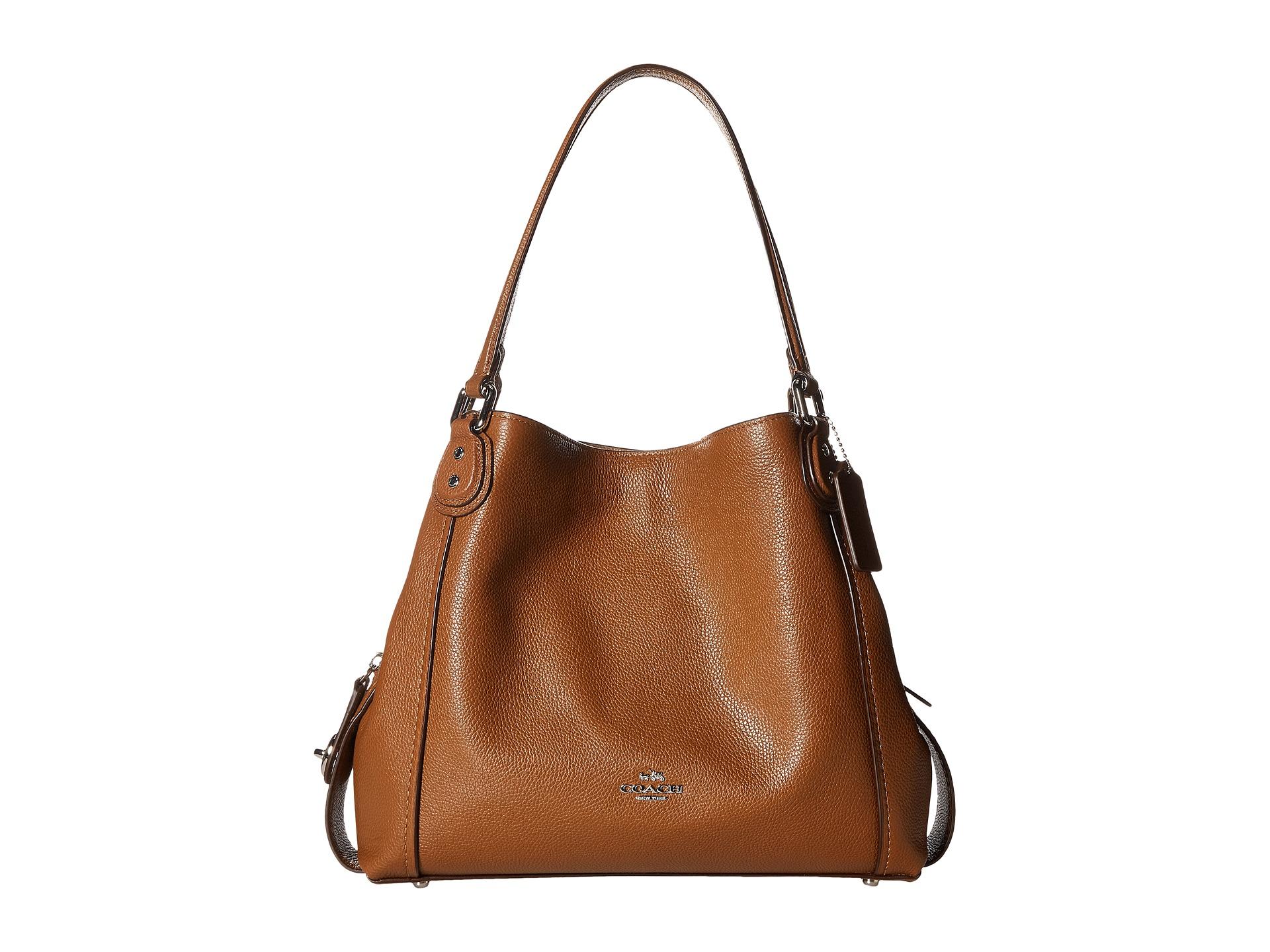 Coach Pebbled Leather Edie 31 Shoulder Bag in Brown Lyst