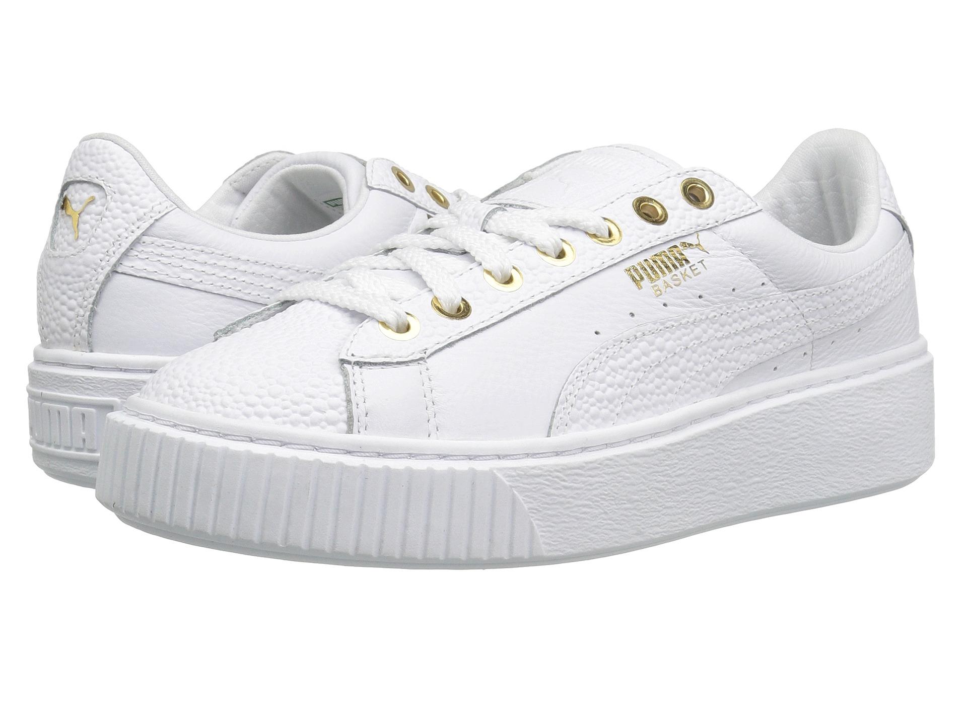puma basket platform white