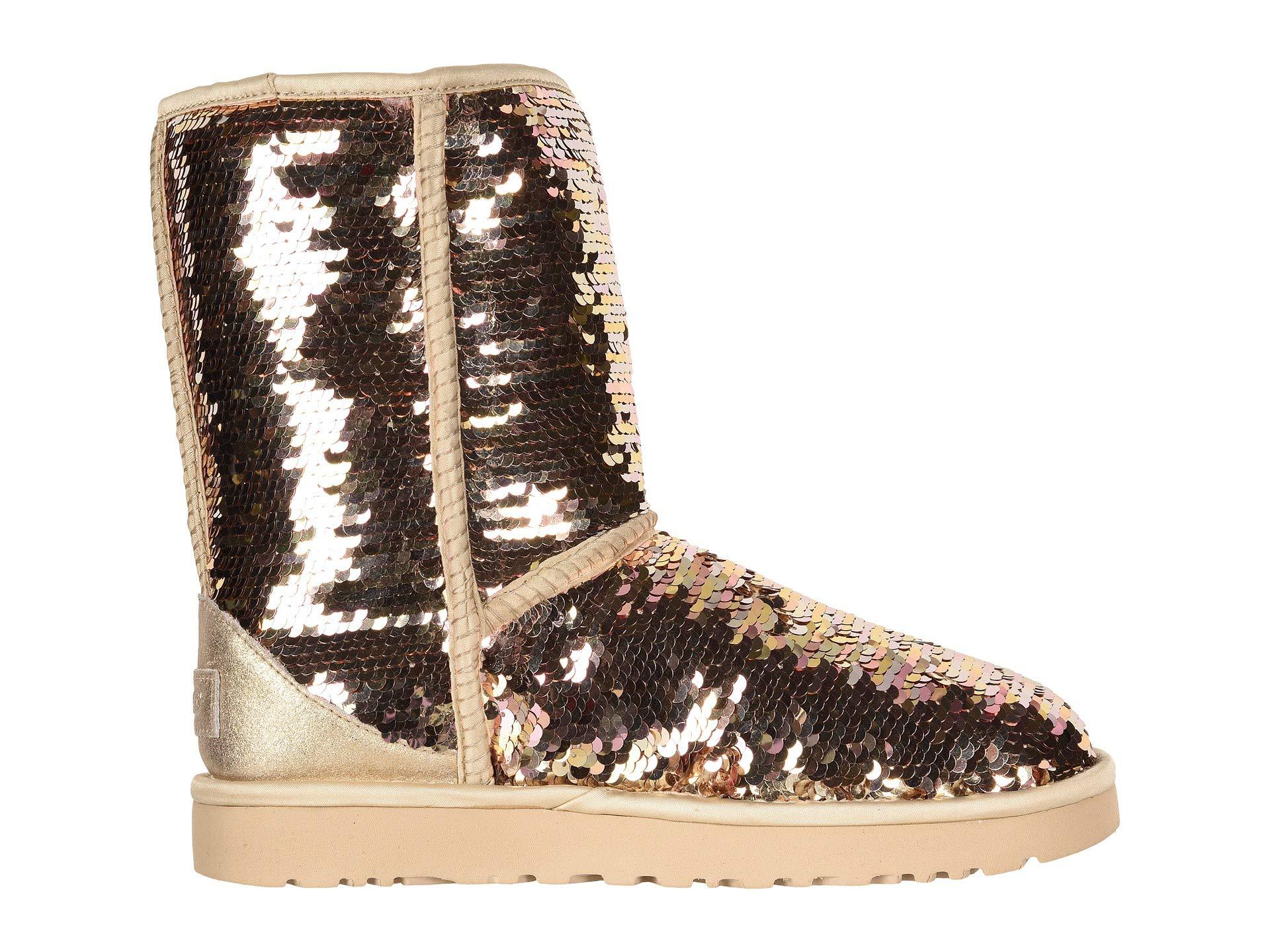 UGG Leather Classic Short Sequin (gold 