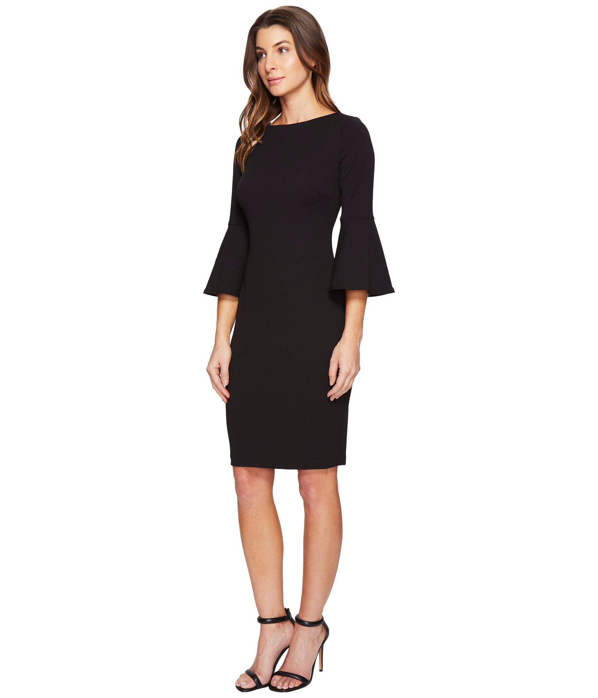 Calvin klein bell sleeve sheath dress grey pants online