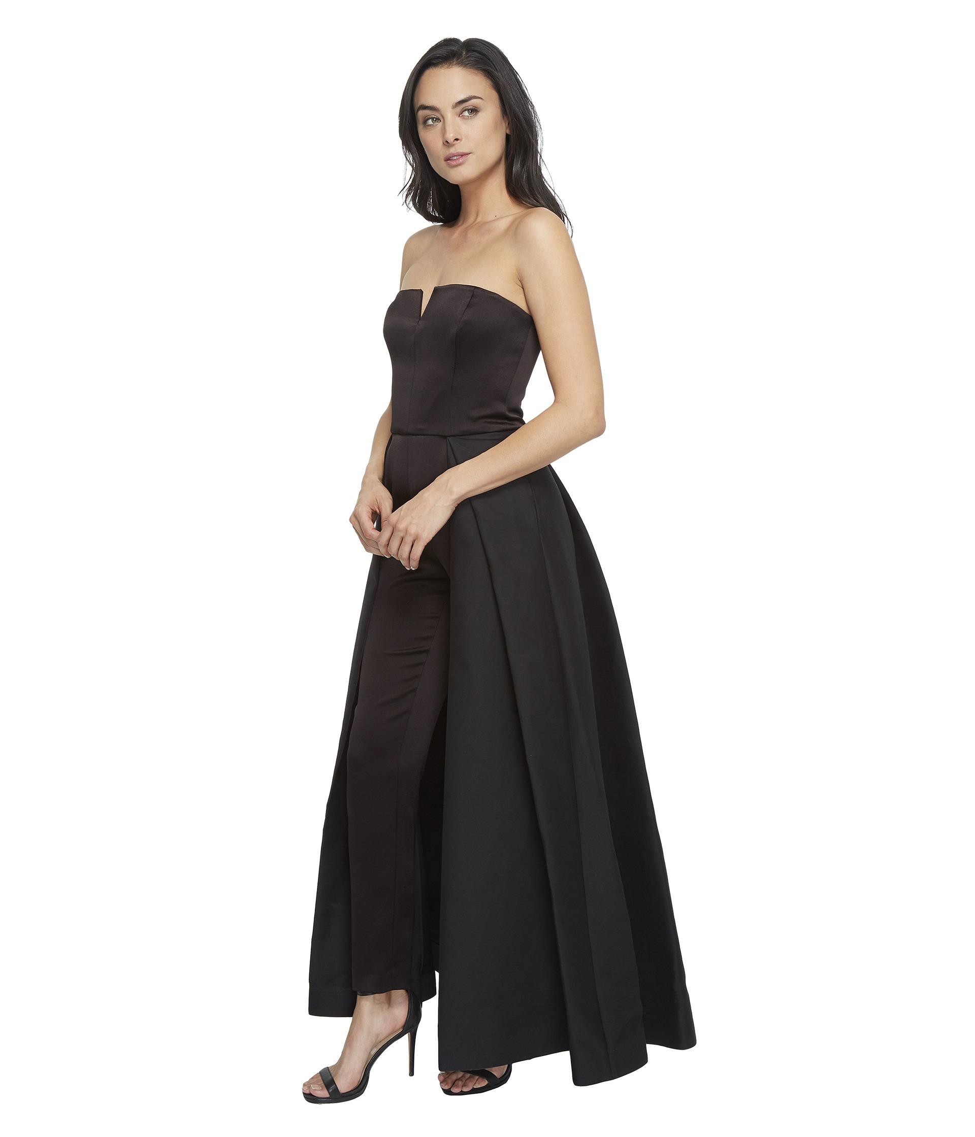 strapless jumpsuit with skirt overlay strapless jumpsuit with skirt overlay