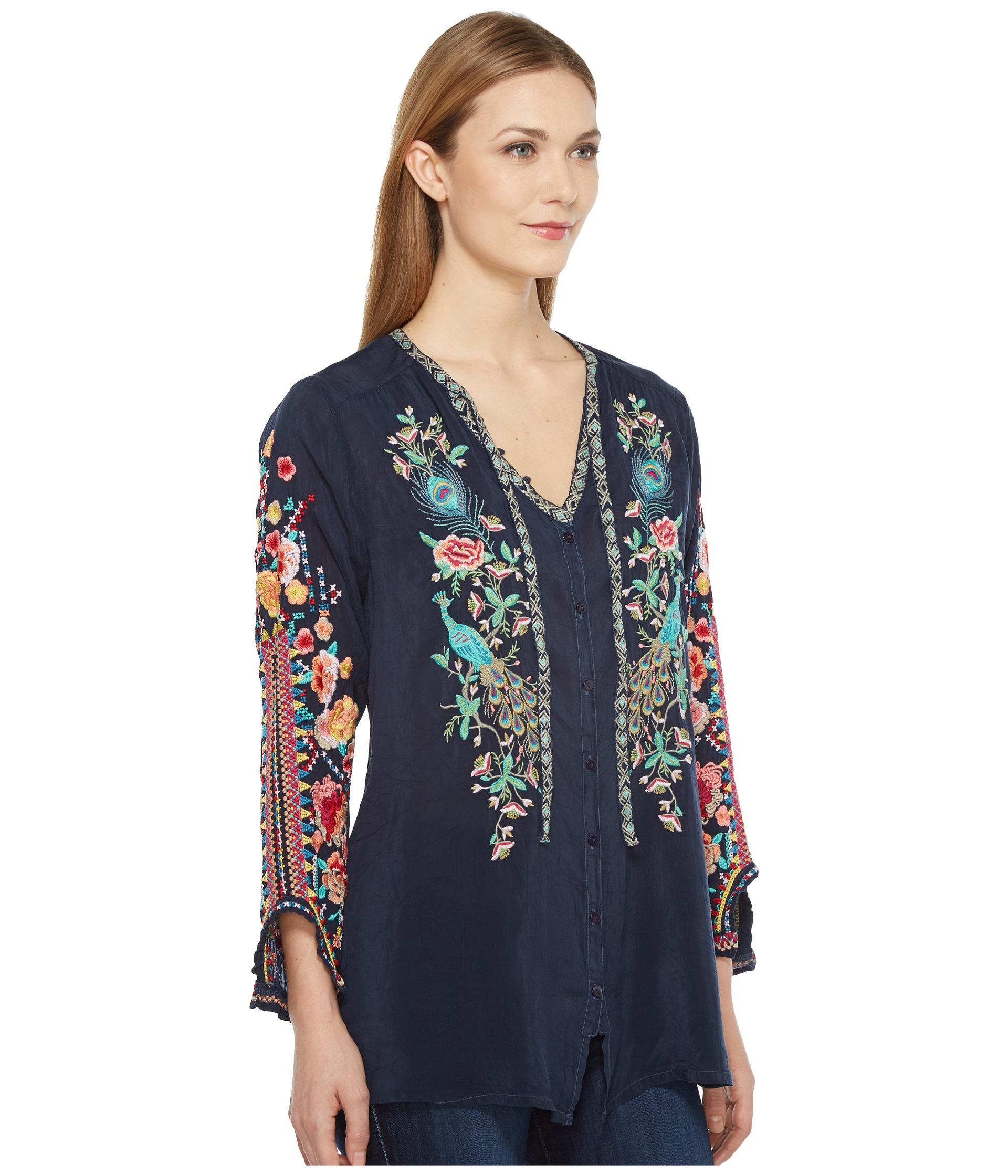 johnny was peacock sable blouse