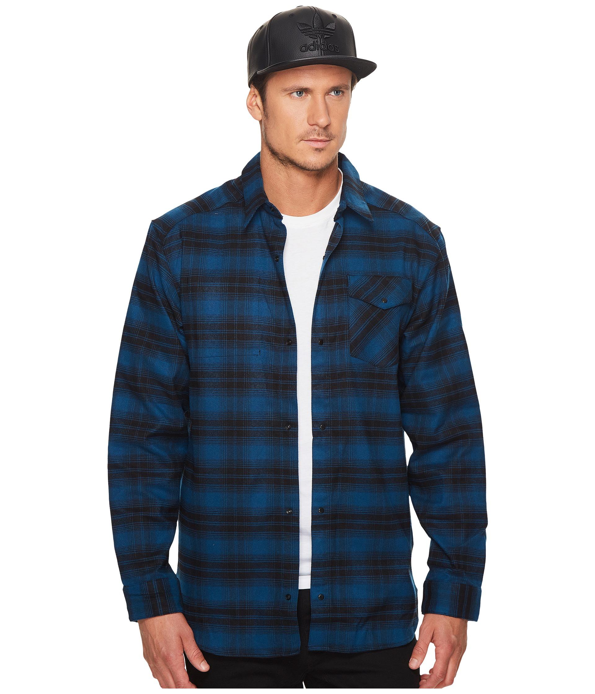 adidas Originals Stretch Flannel Shirt in Blue Night/Black (Blue) for Men -  Lyst