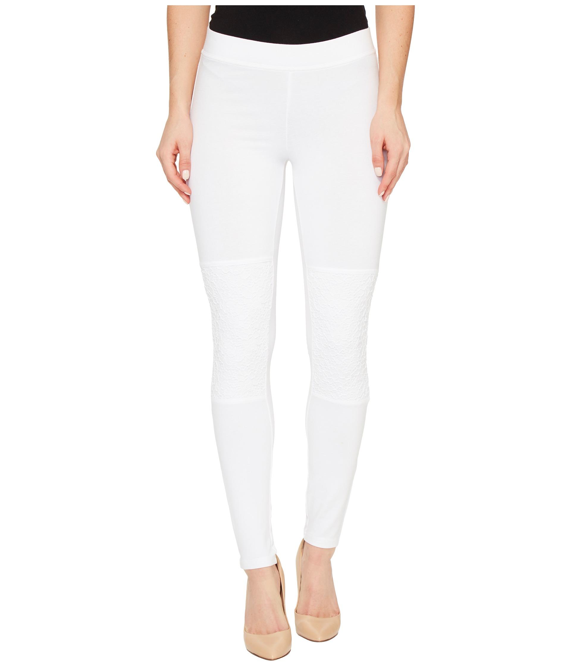 Hue Lace Knee Cotton Leggings in White Lyst