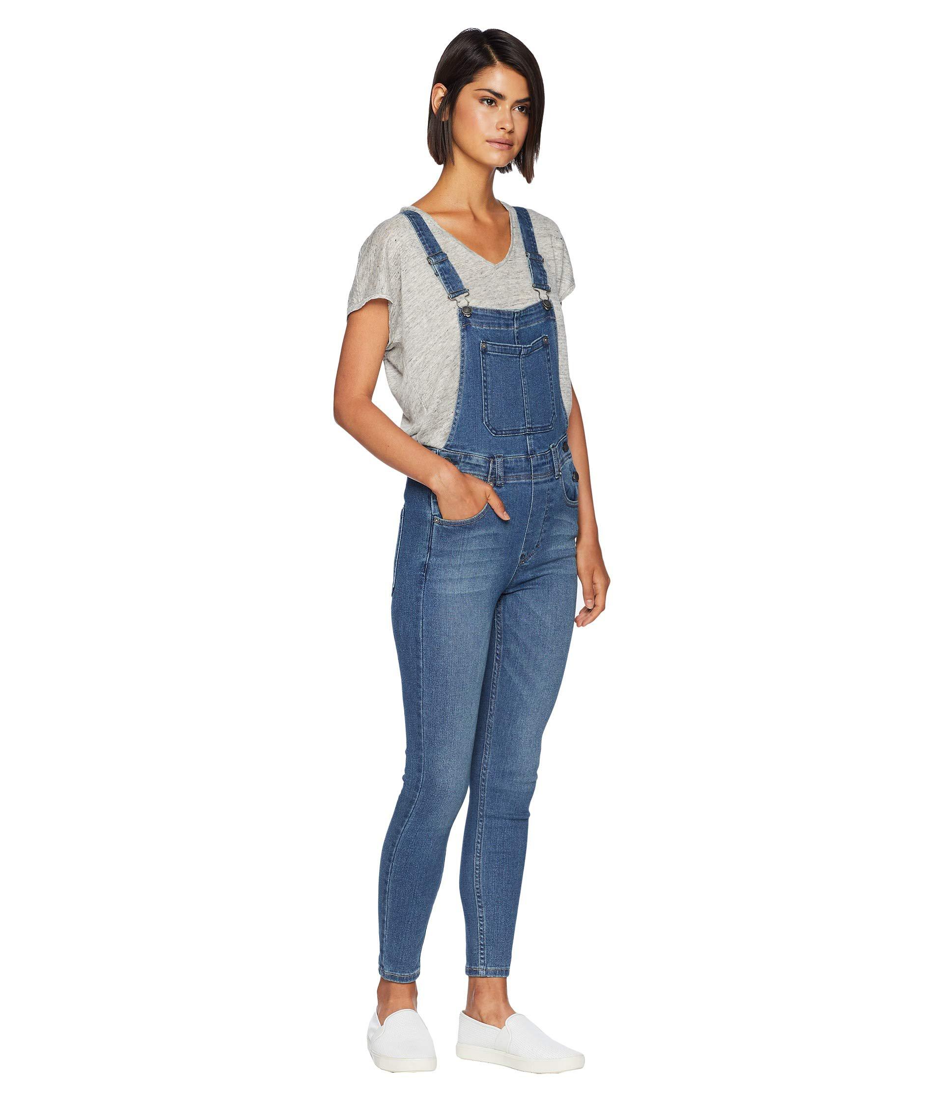 free people slim ankle overalls