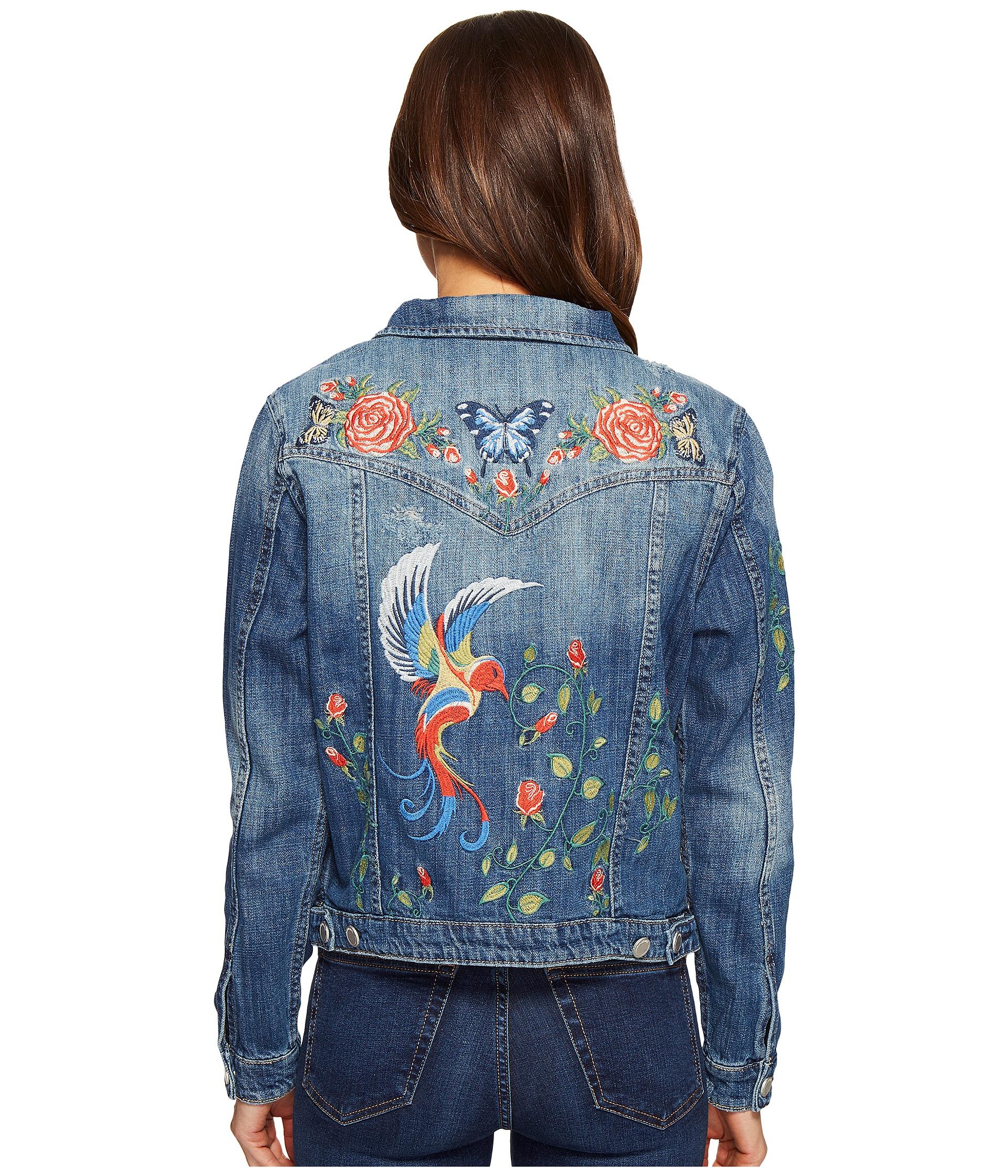 Blank NYC Denim Embroidered Jacket In Wild Child in Blue - Lyst