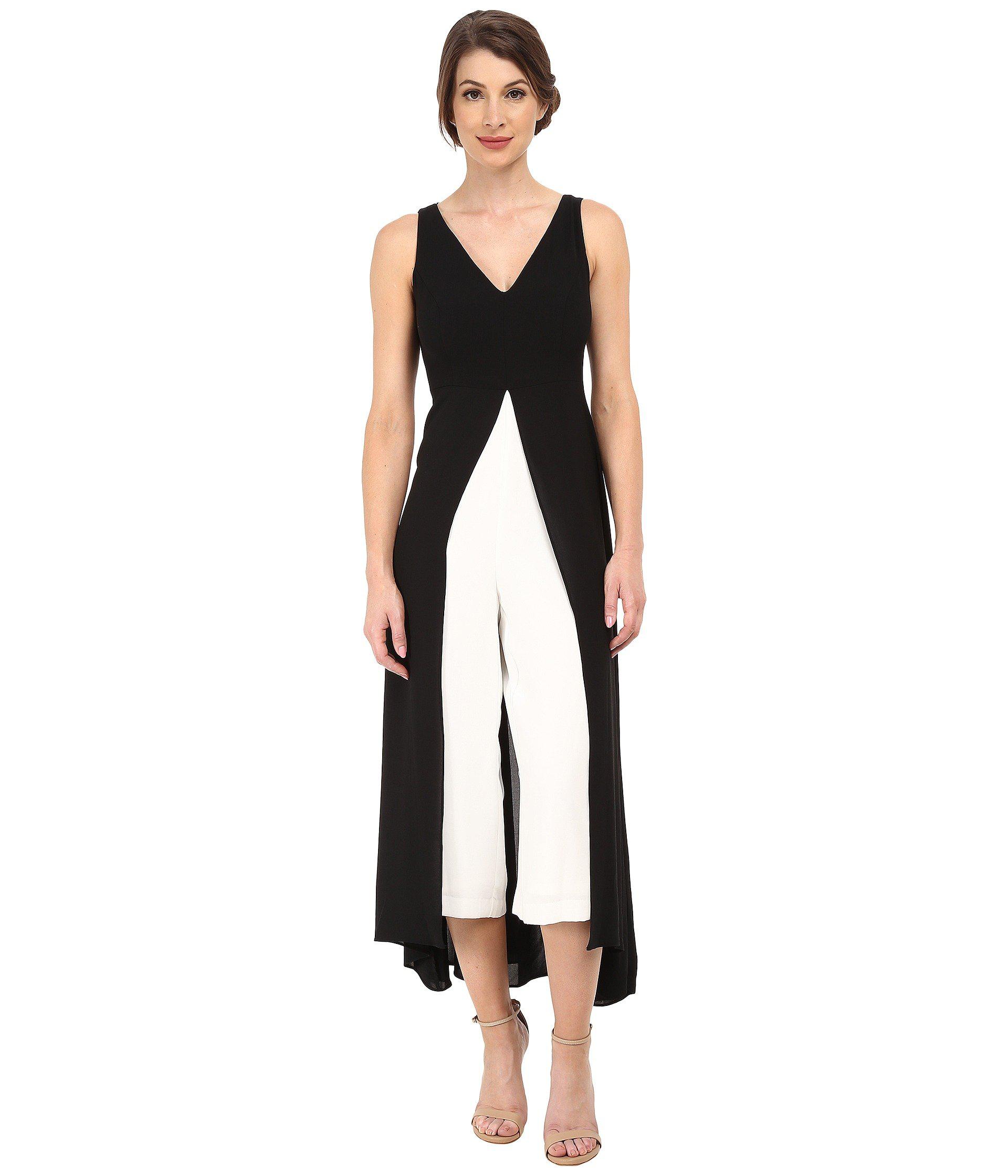 Adrianna Papell Color Blocked Overlay Jumpsuit (black/ivory) Women's  Jumpsuit & Rompers One Piece | Lyst
