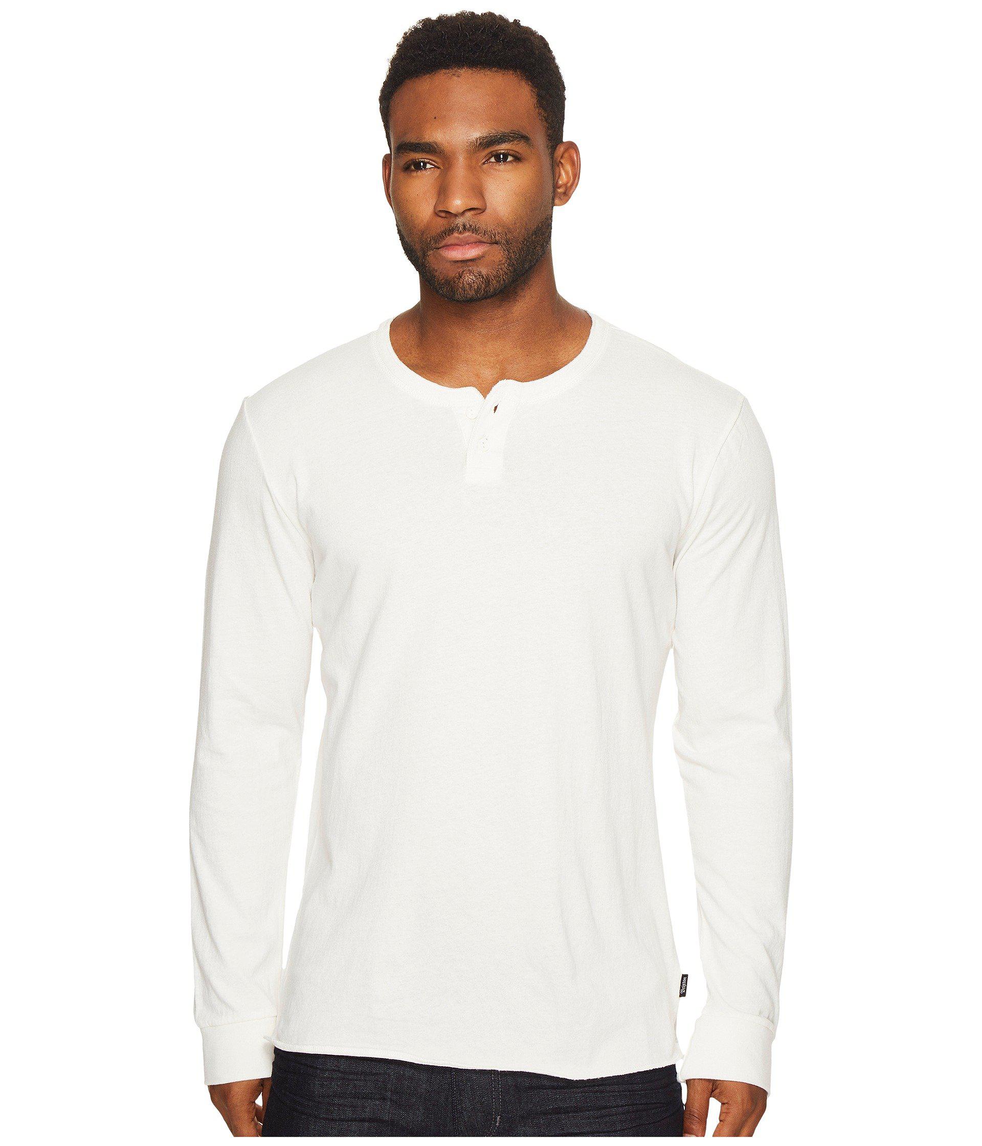 Brixton Cotton Redford Ii Long Sleeve Henley in White for Men - Lyst