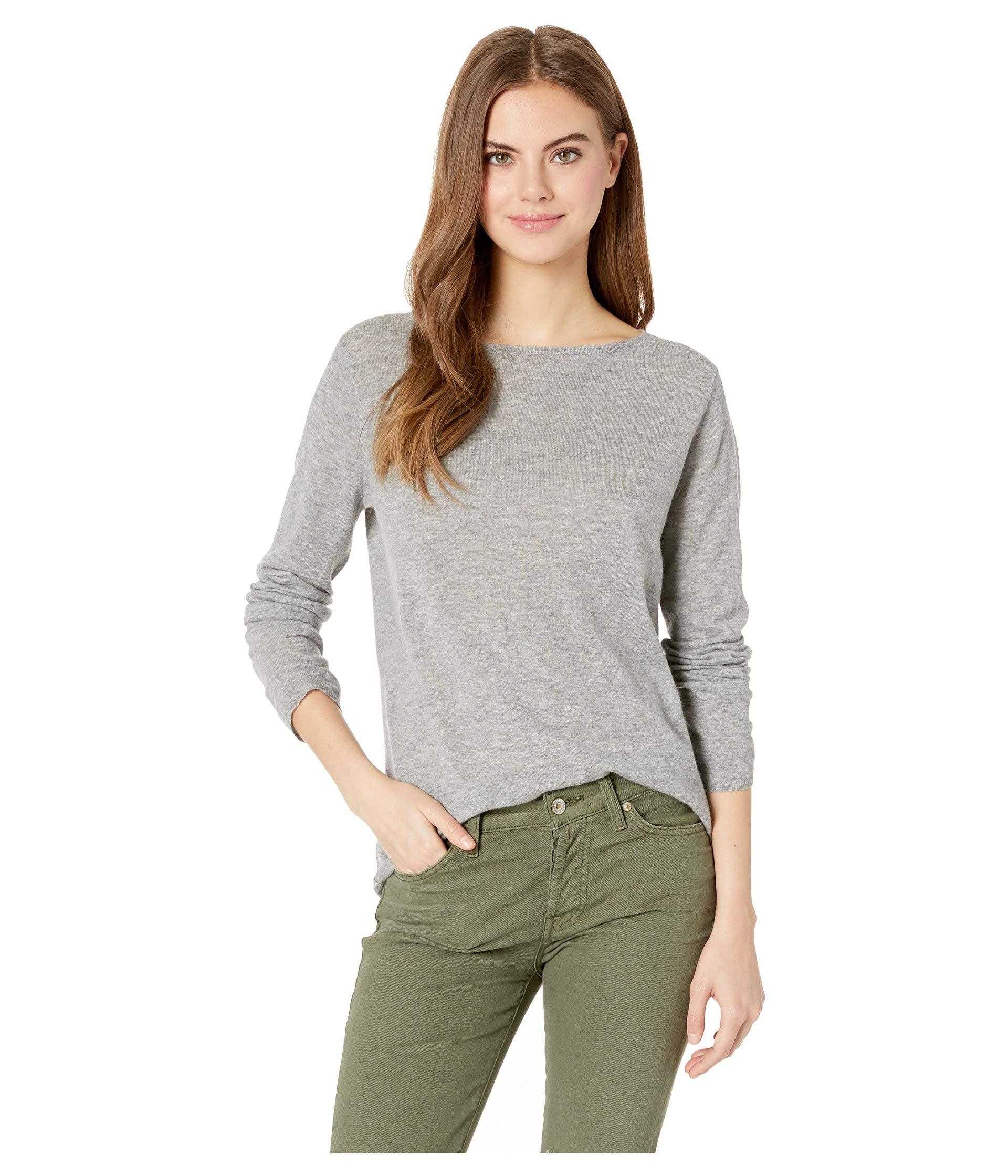 Majestic Filatures Cashmere Long Sleeve Crew Neck Sweater in Gray - Lyst