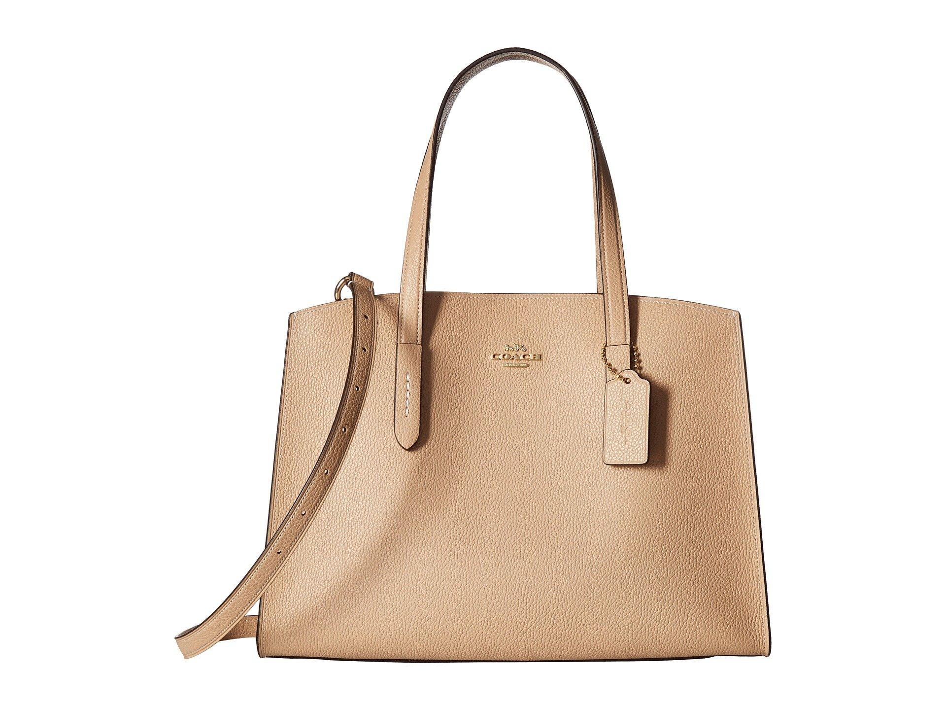 coach charlie medium carryall in pebble leather