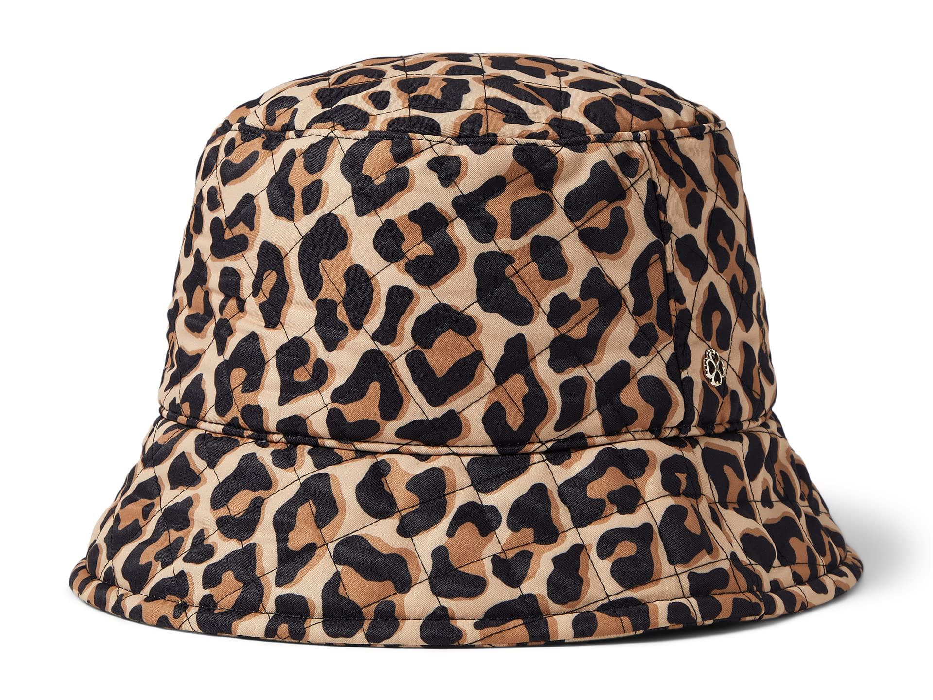 Kate Spade Lovely Leopard Quilted Nylon Bucket Hat in Black | Lyst