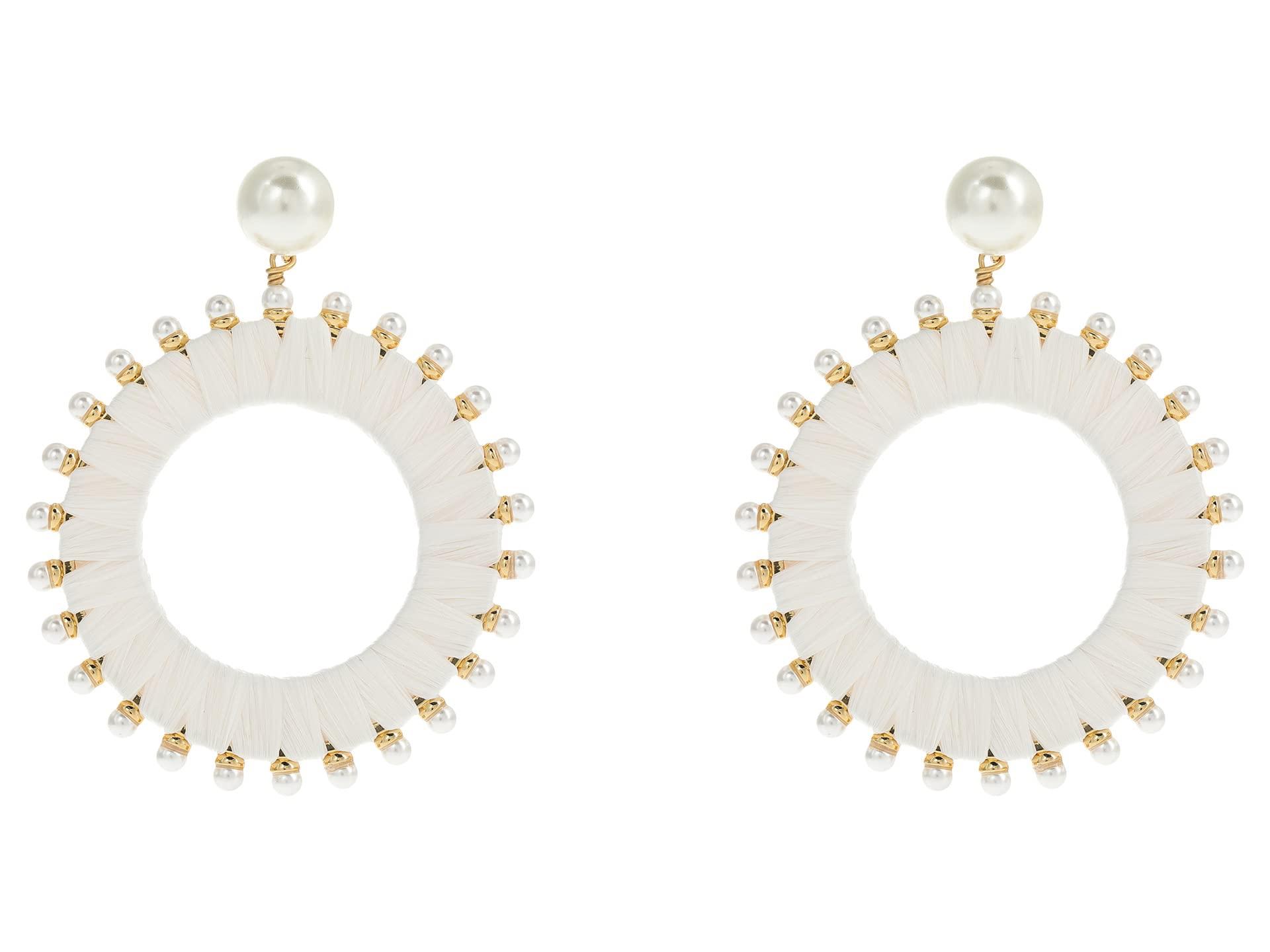 Kate Spade Francesca Drop Hoops Earrings in White Lyst