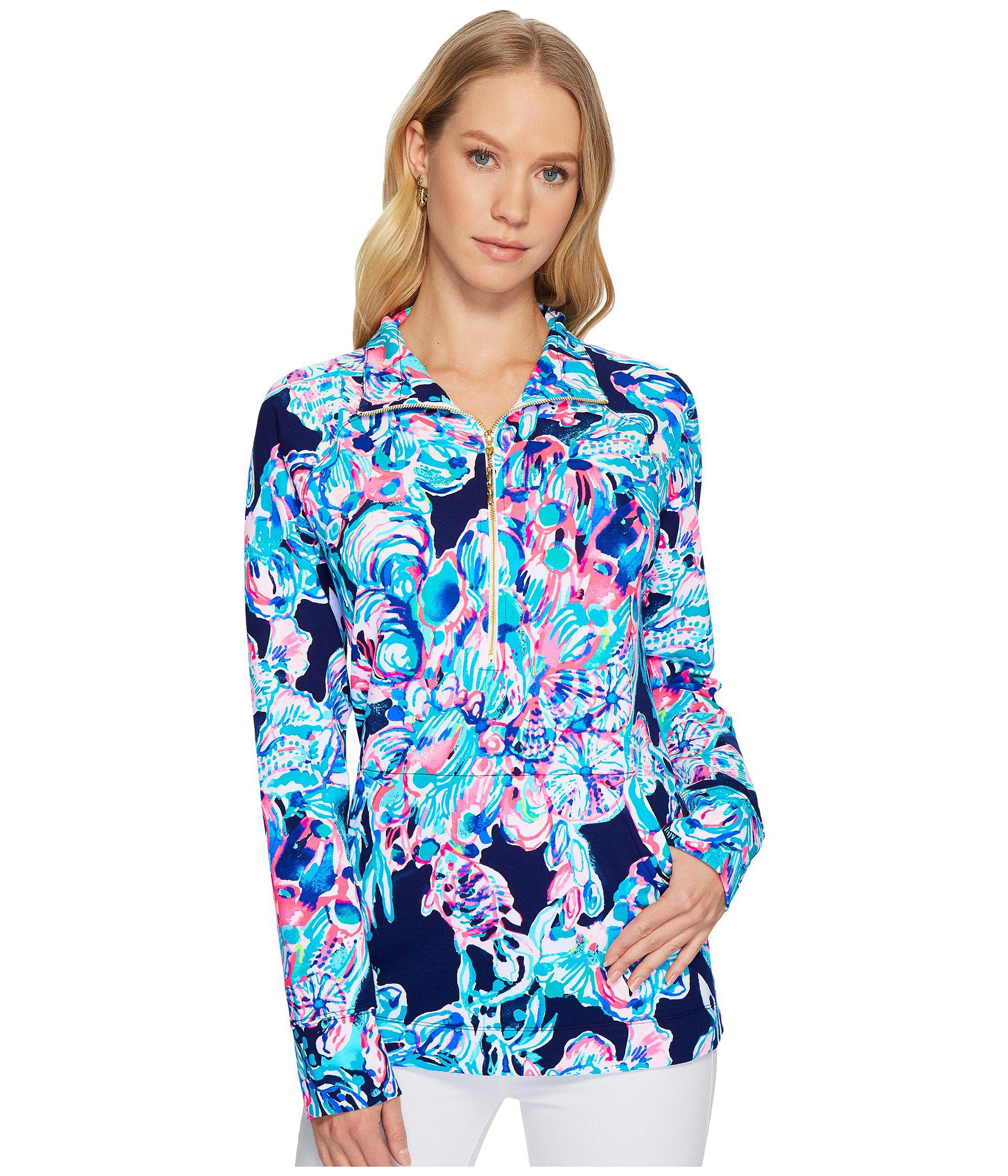 Lilly Pulitzer Upf 50+ Skipper Printed Popover (high Tide Navy Via Amor)  Women's Long Sleeve Pullover in Blue | Lyst