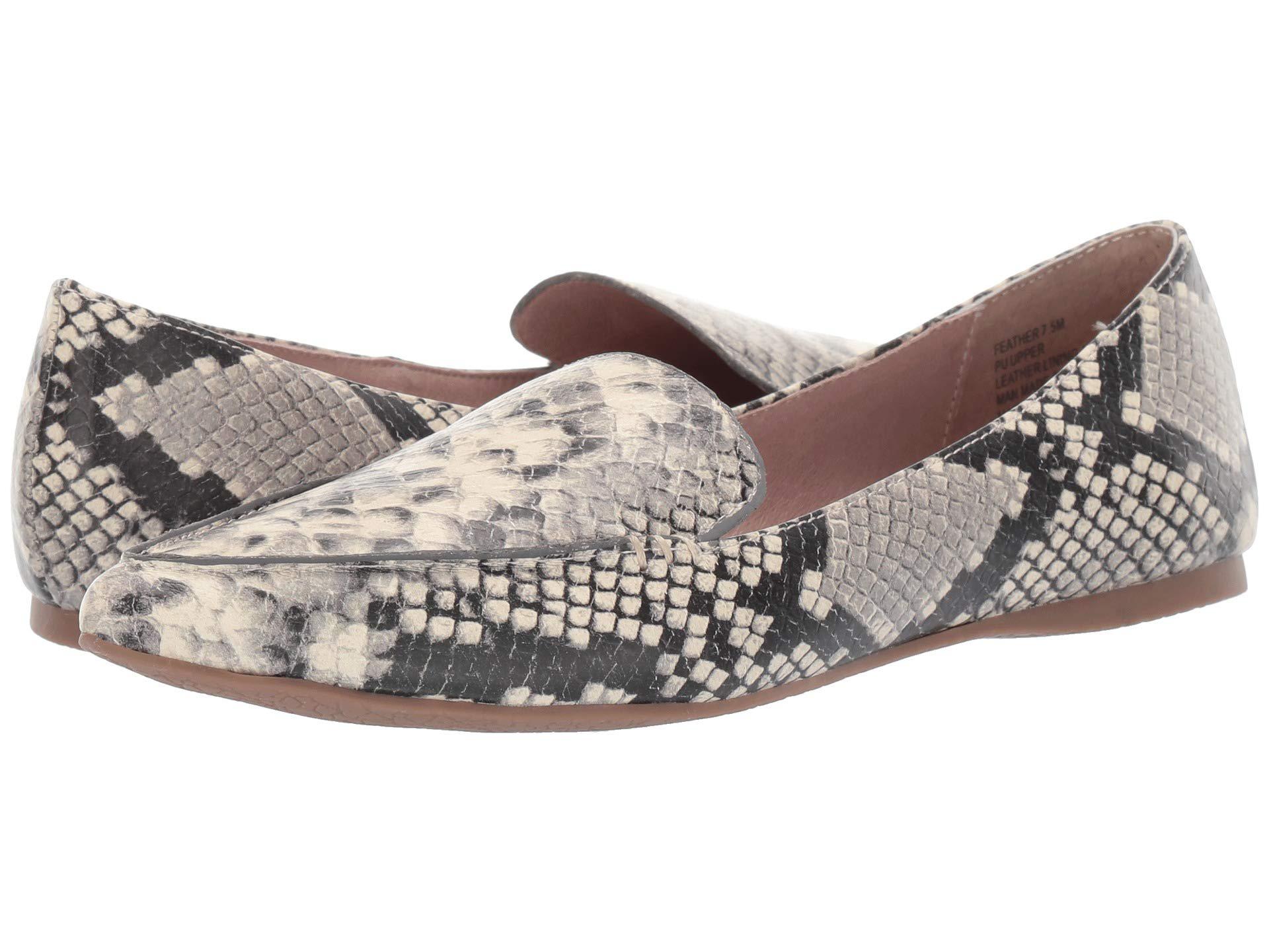 Steve Madden Feather Loafer Flat (mustard Suede) Women's Dress Flat Shoes in Snake (Gray) - Lyst